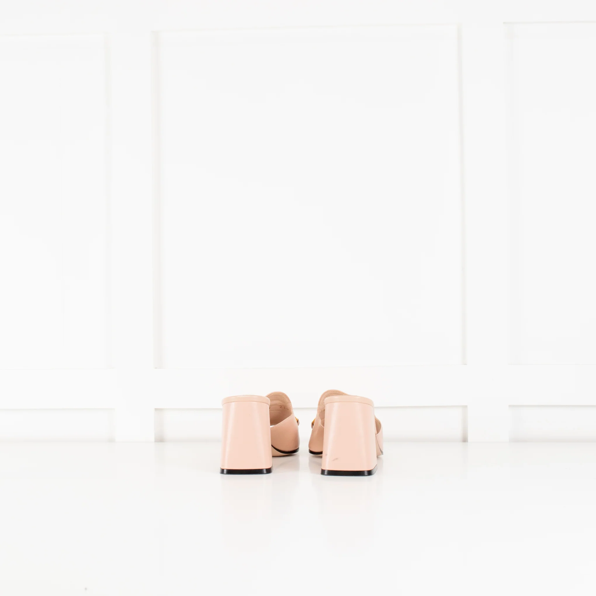 Gucci Blush Pink Leather Horsebit Mules - Image 4