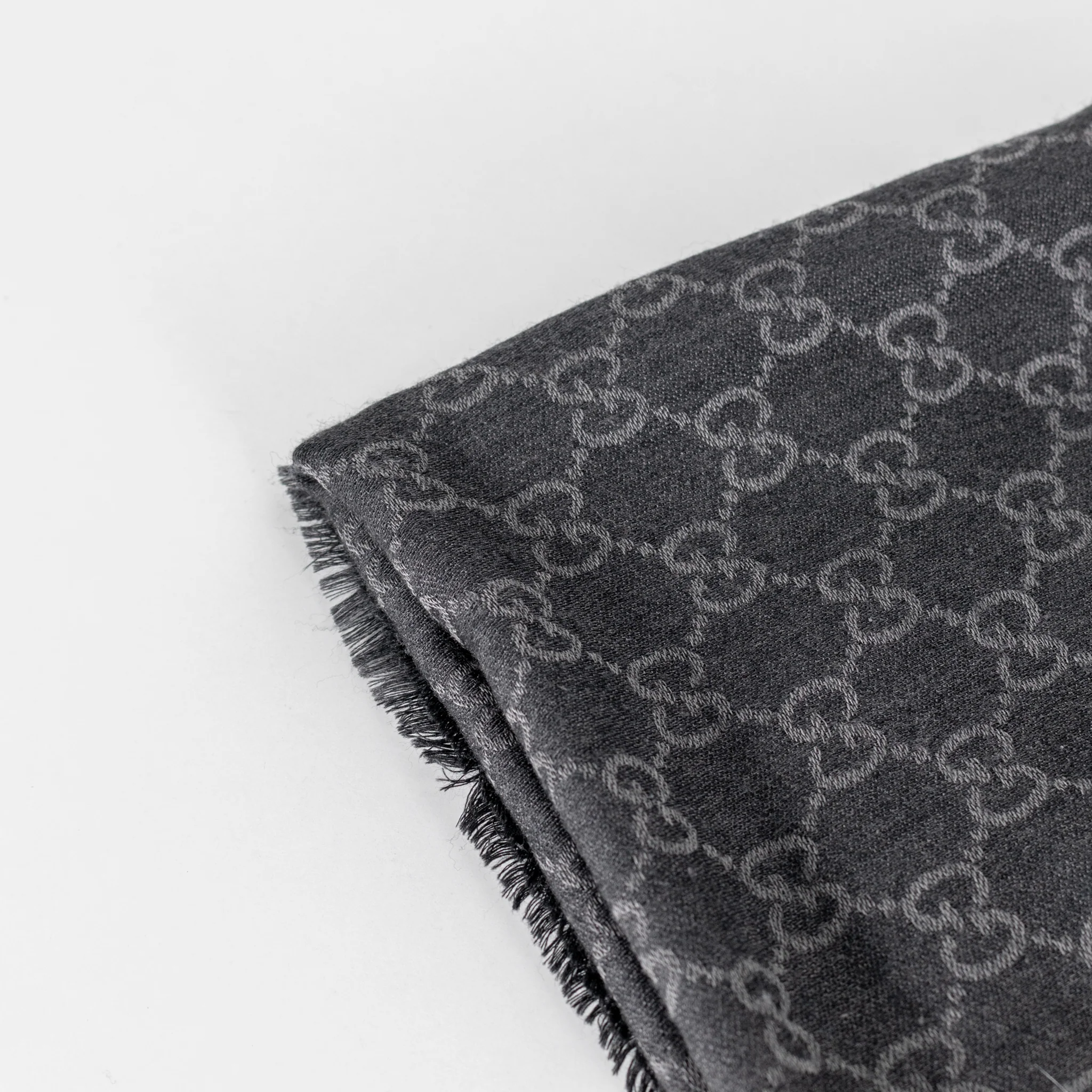 Gucci Dark Grey Square GG Scarf - Image 5