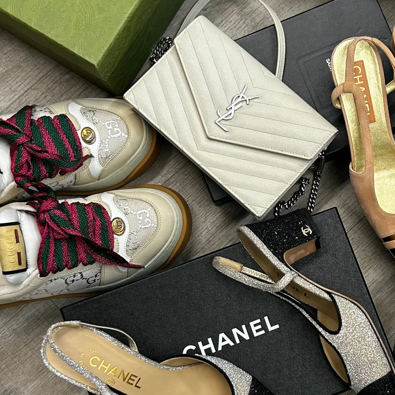 Gucci GG Trainers With Pink / Green Laces - Image 7