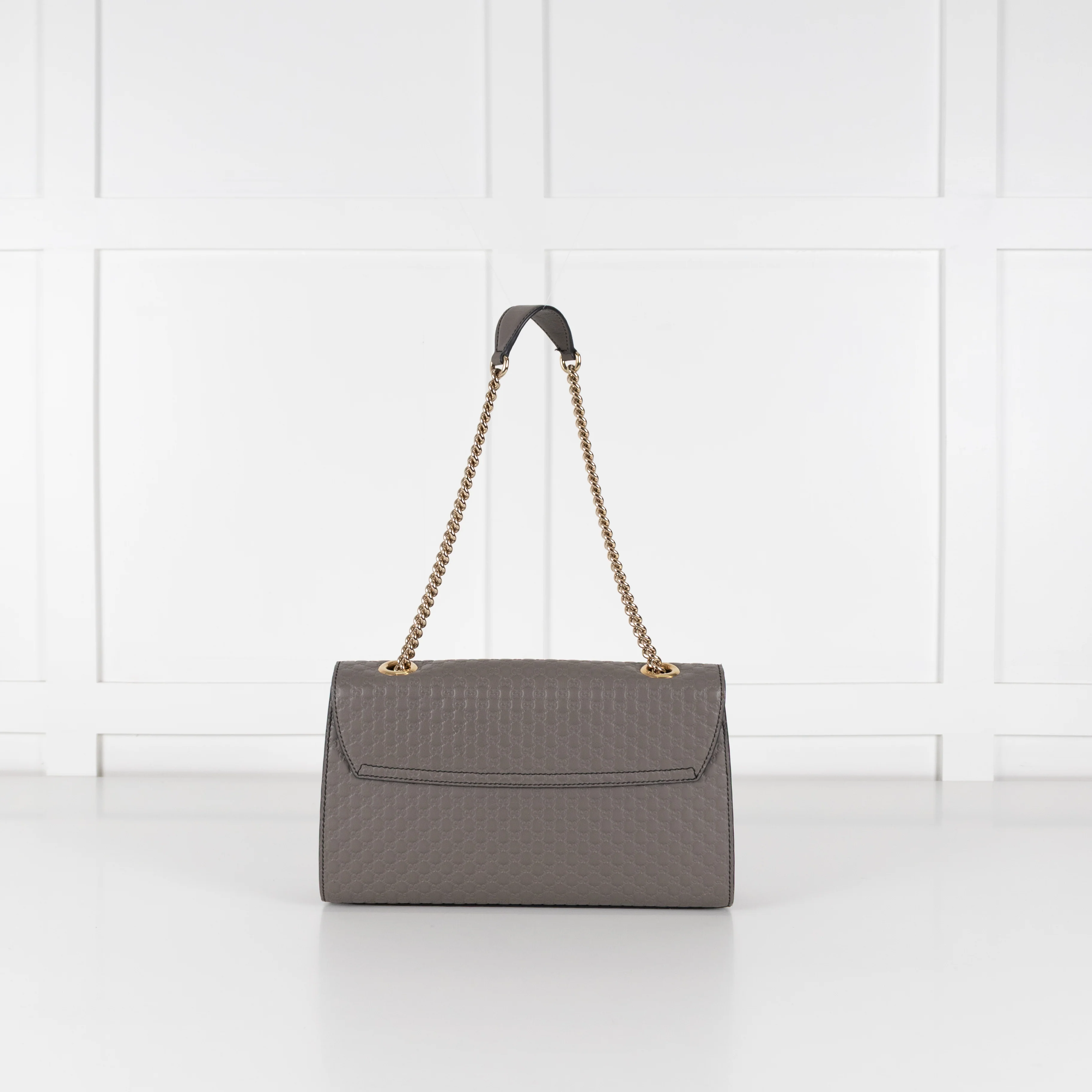 Gucci Grey Guccissima Leather Emily Medium Shoulder Bag - Image 7