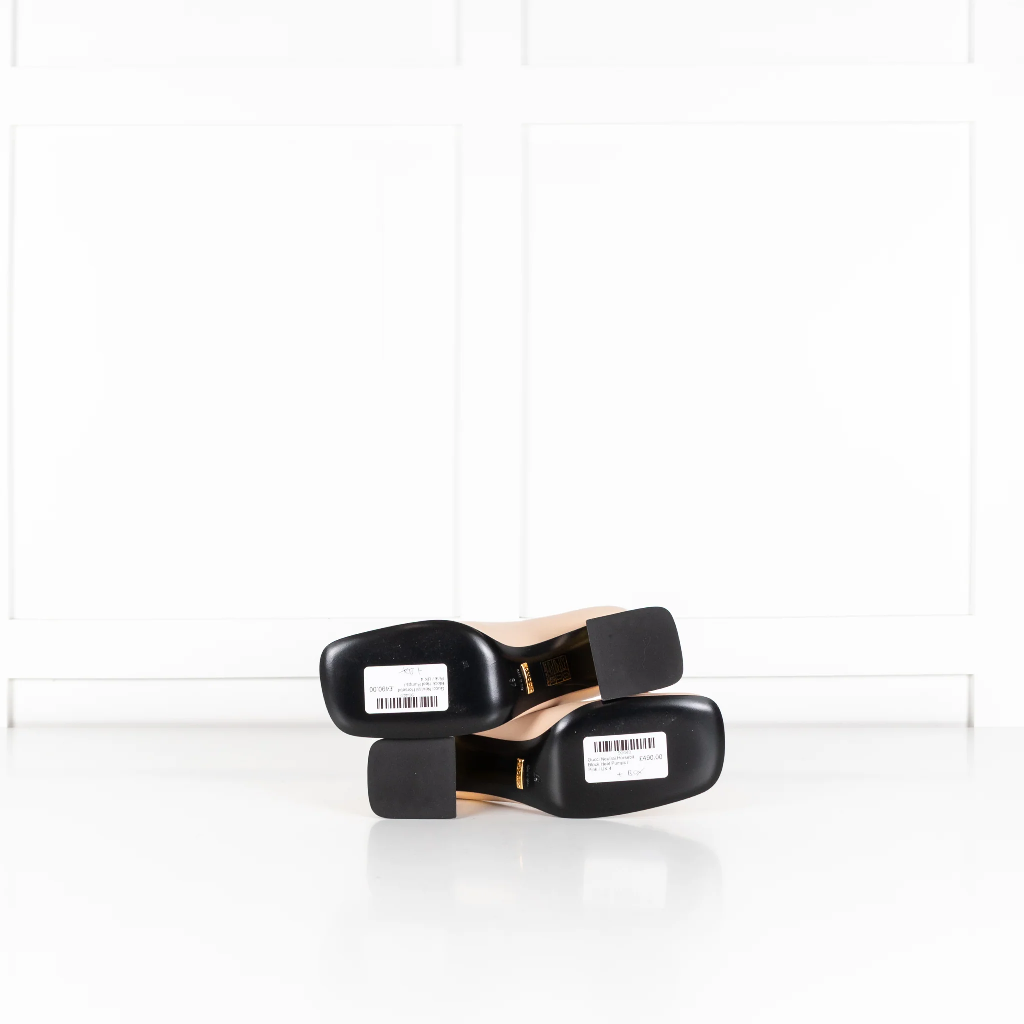 Gucci Neutral Horsebit Block Heel Pumps - Image 8