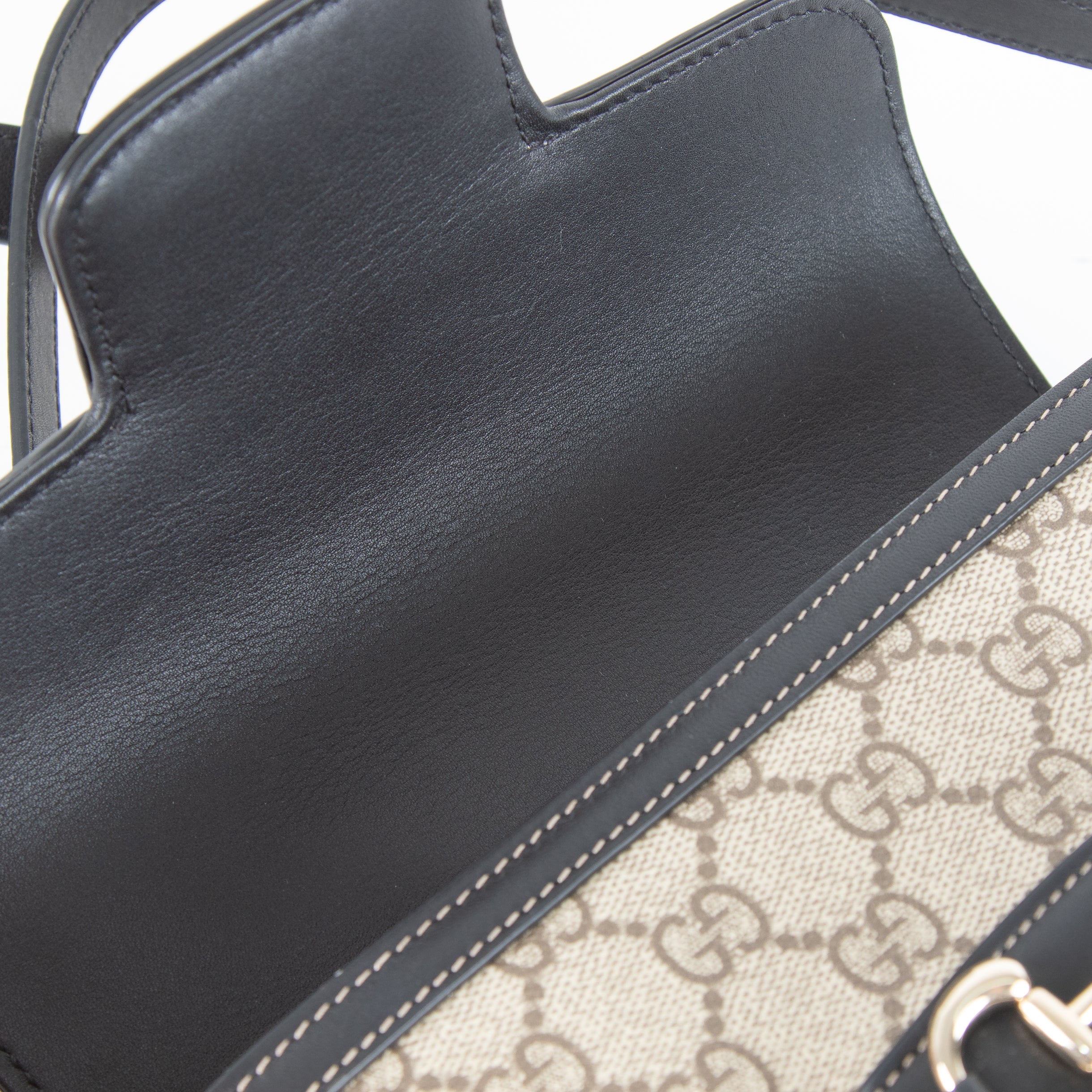 Gucci Mini Horsebit 1955 in Supreme Canvas and Black Leather - Image 8