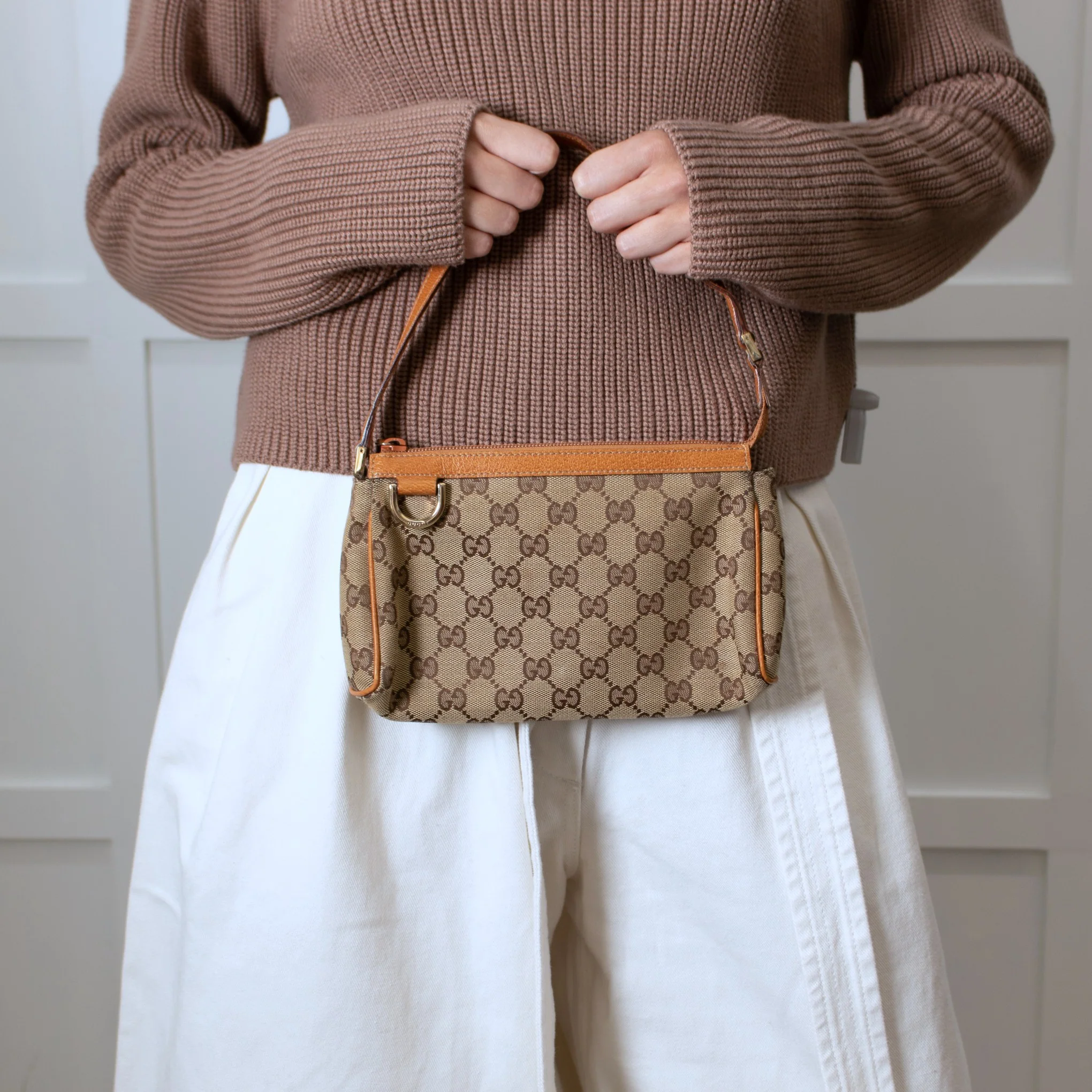 Gucci Monogram Cloth Pochette Bag - Image 2