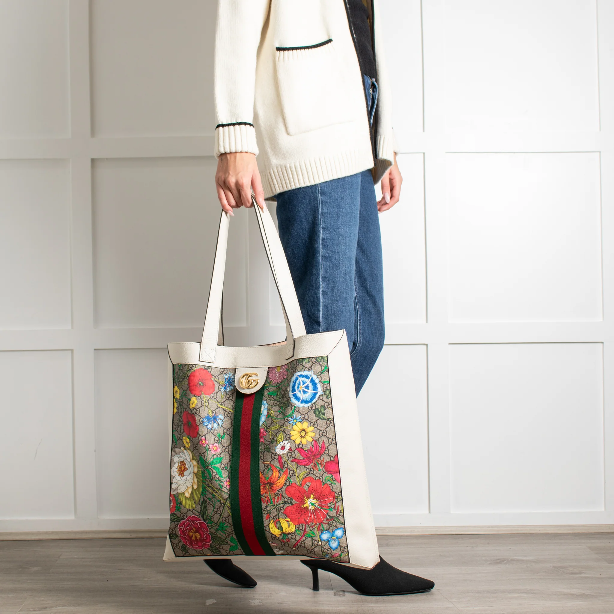 Gucci Ophidia Floral GG Supreme Large Tote Bag - Image 4