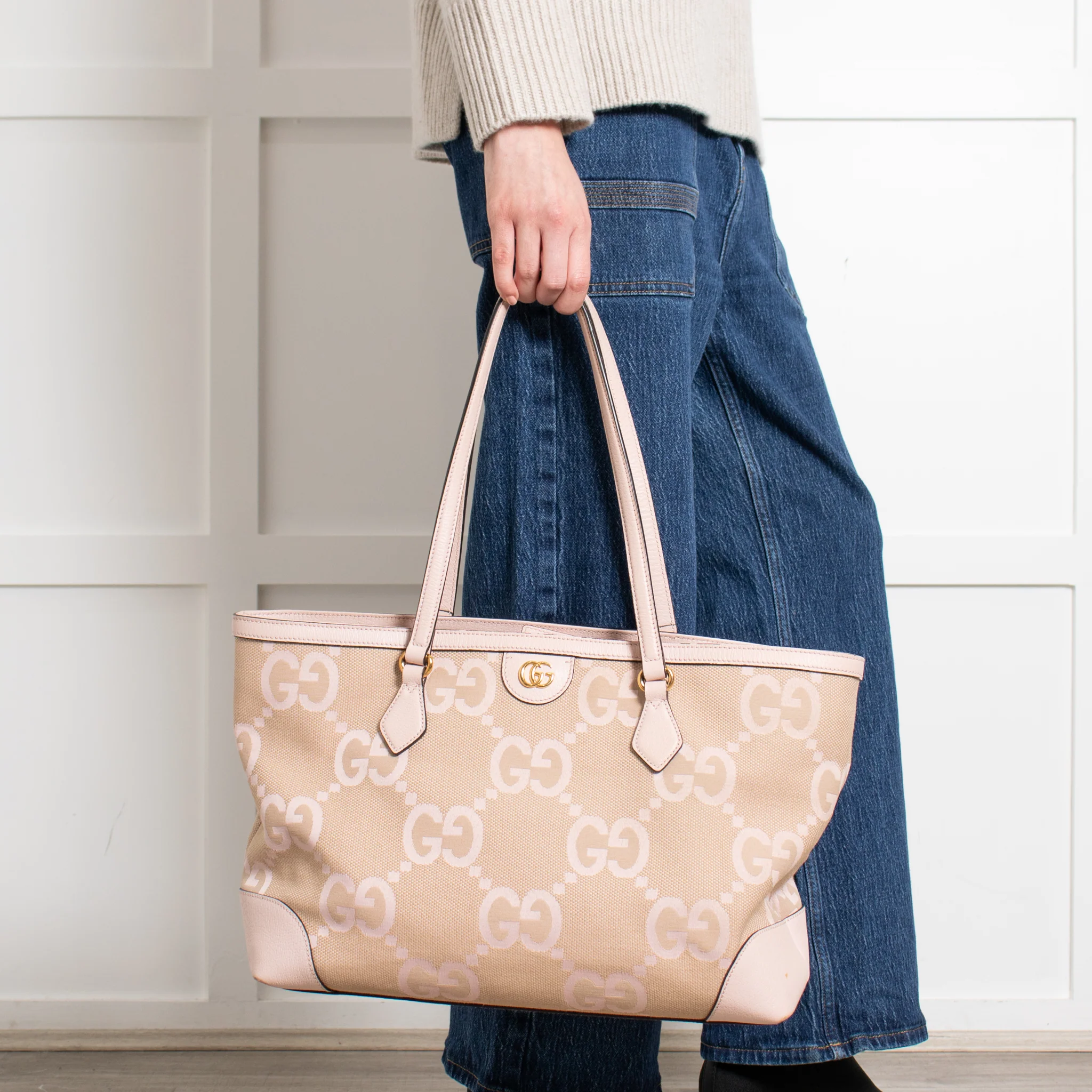 Gucci Pink Ophidia GG Medium Canvas Tote - Image 4