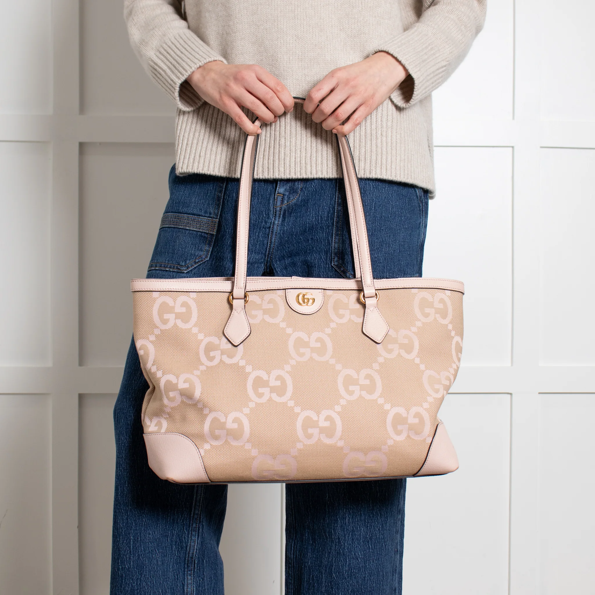 Gucci Pink Ophidia GG Medium Canvas Tote - Image 7