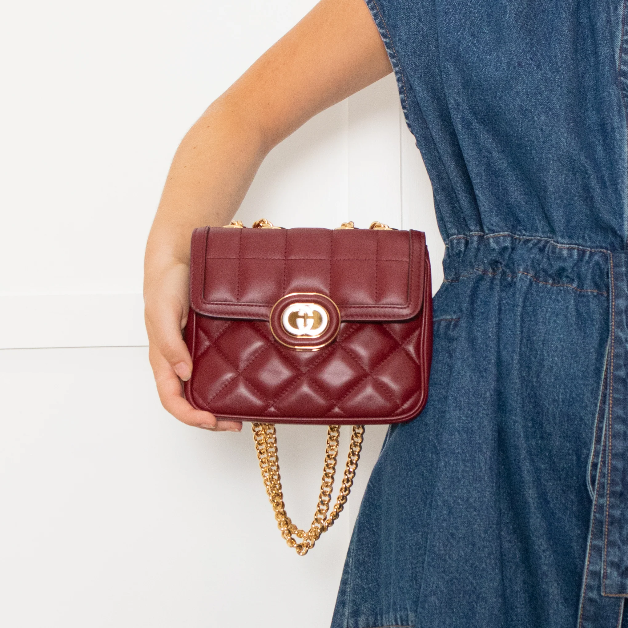 Gucci Red Deco Mini Quilted Leather Shoulder Bag - Image 12