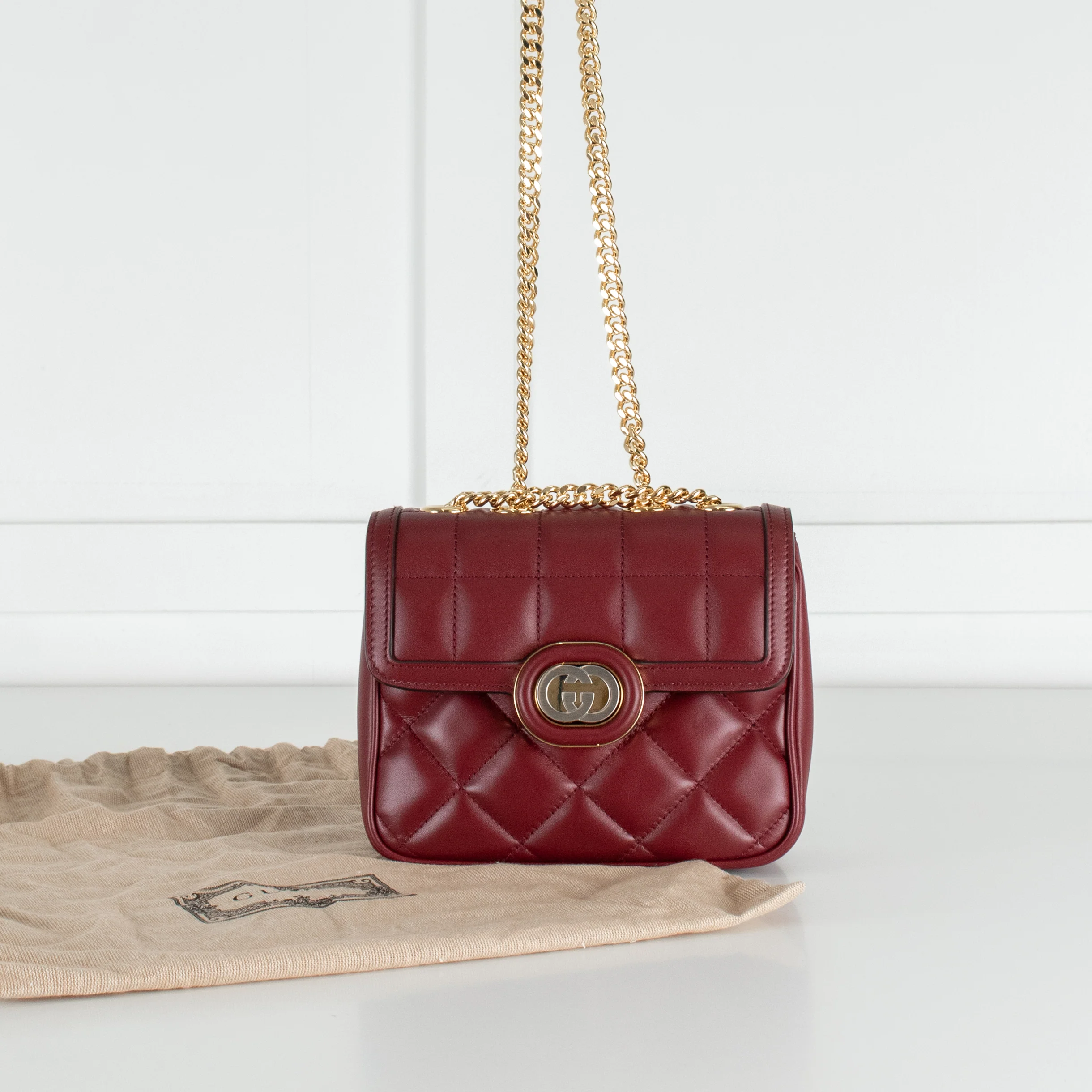 Gucci Red Deco Mini Quilted Leather Shoulder Bag - Image 4