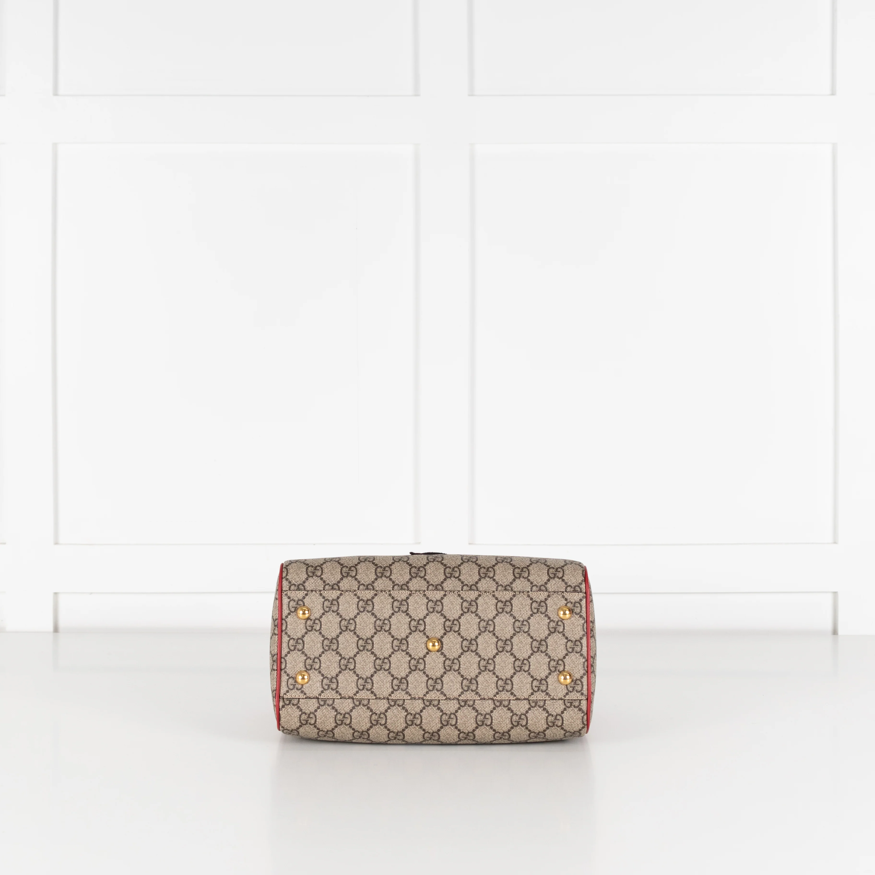 Gucci Supreme Red Trim Embellished 2 Way Bag - Image 9