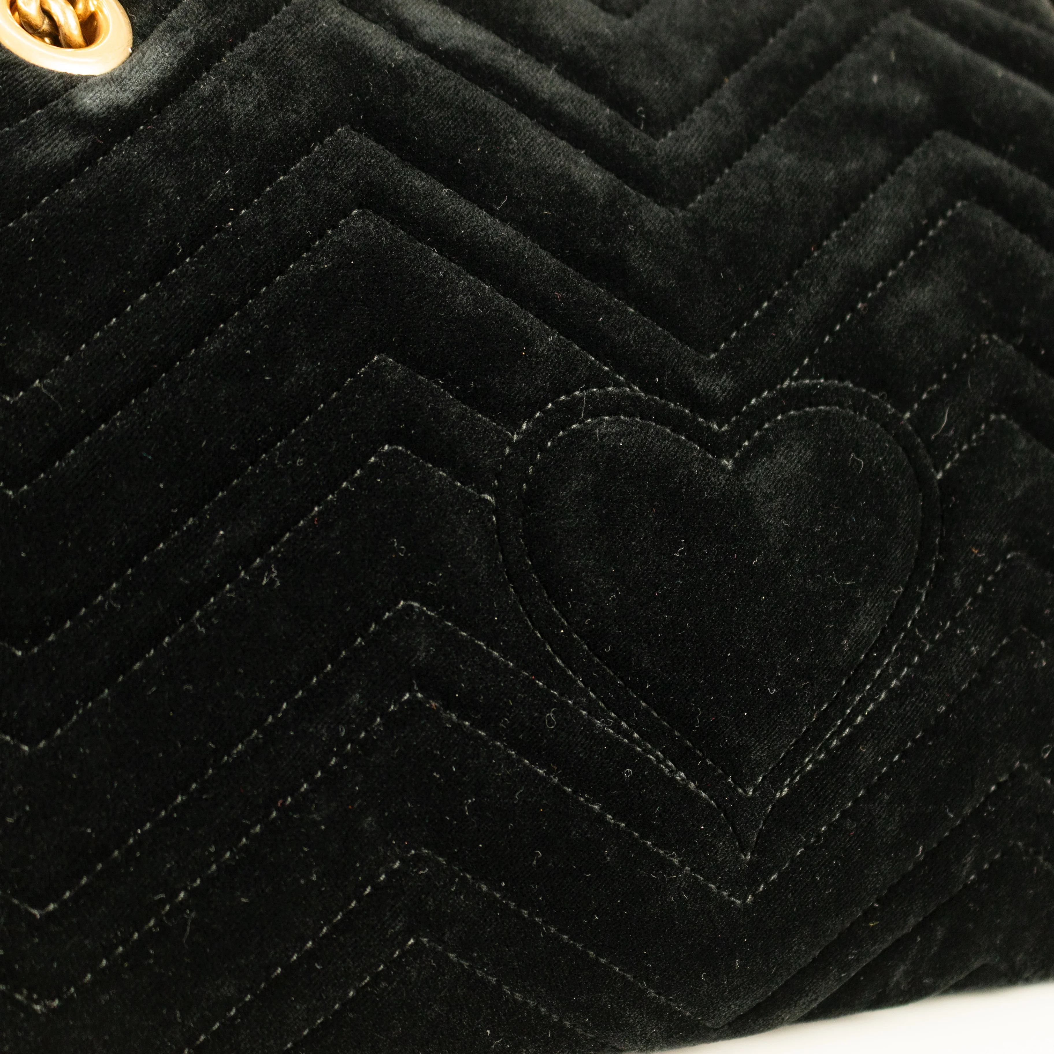 Gucci Velvet 'Loved' Large Black Marmont Shoulder Bag - Image 12