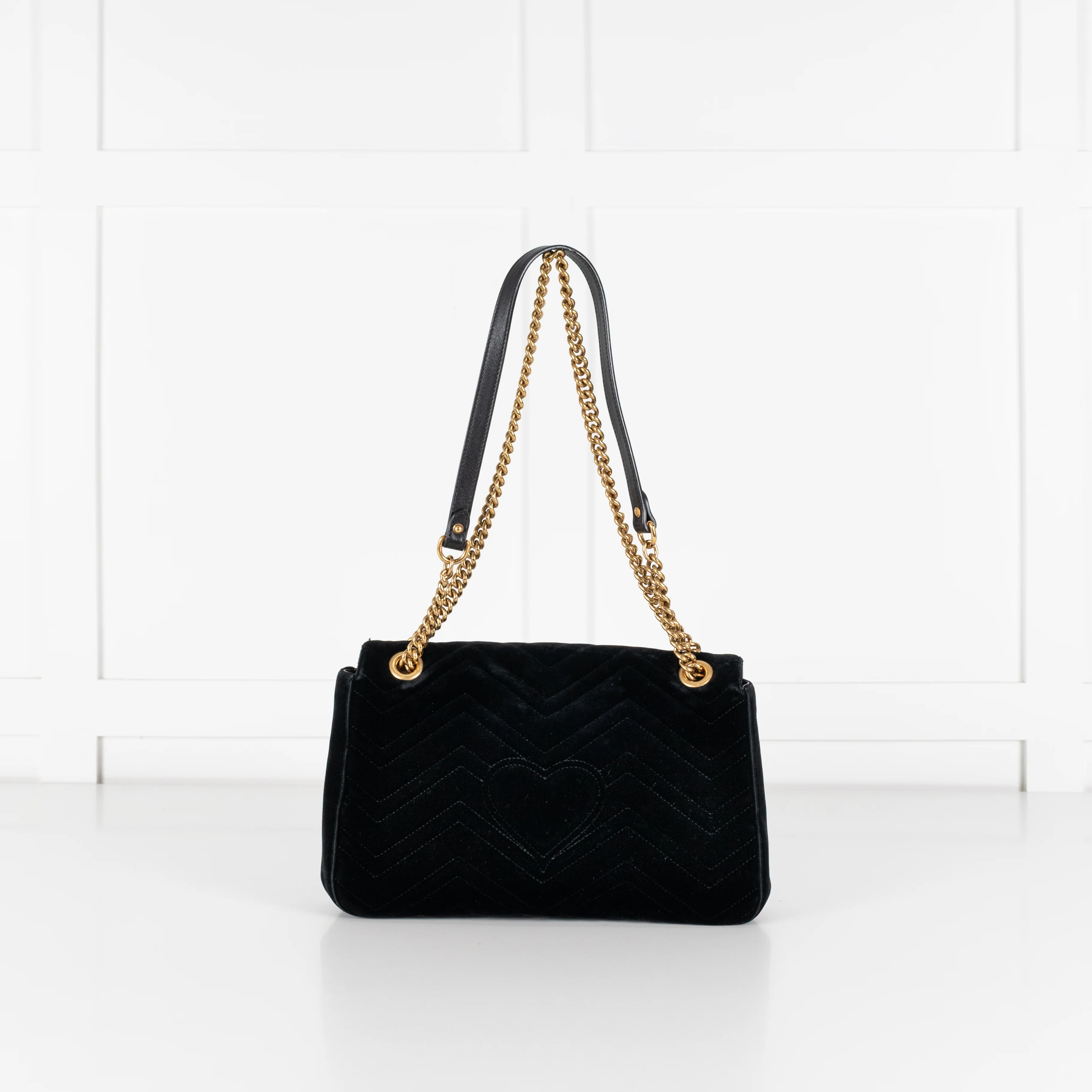 Gucci Velvet 'Loved' Large Black Marmont Shoulder Bag - Image 5