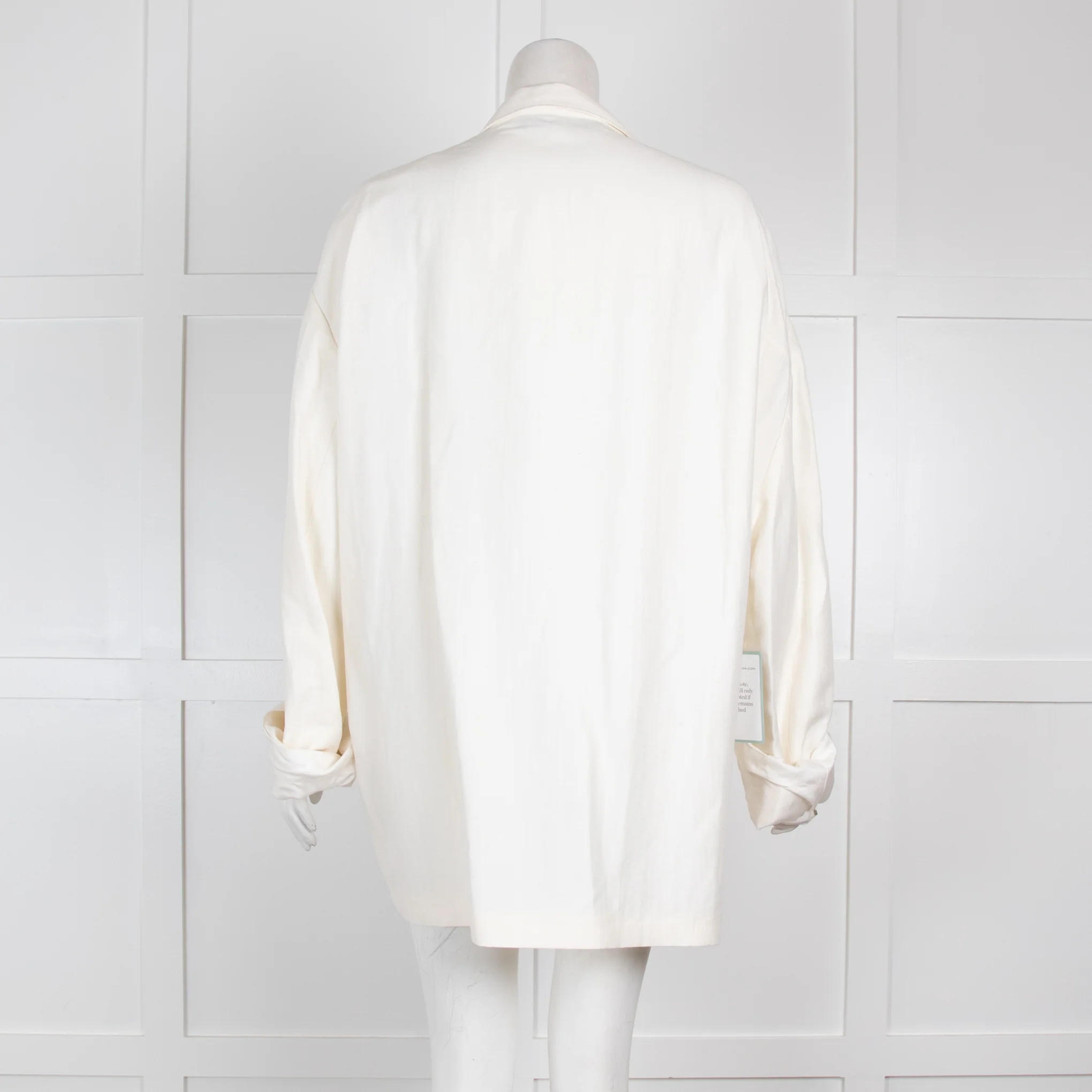 Haider Ackerman Cream Linen Mix Oversized Blazer - Image 3