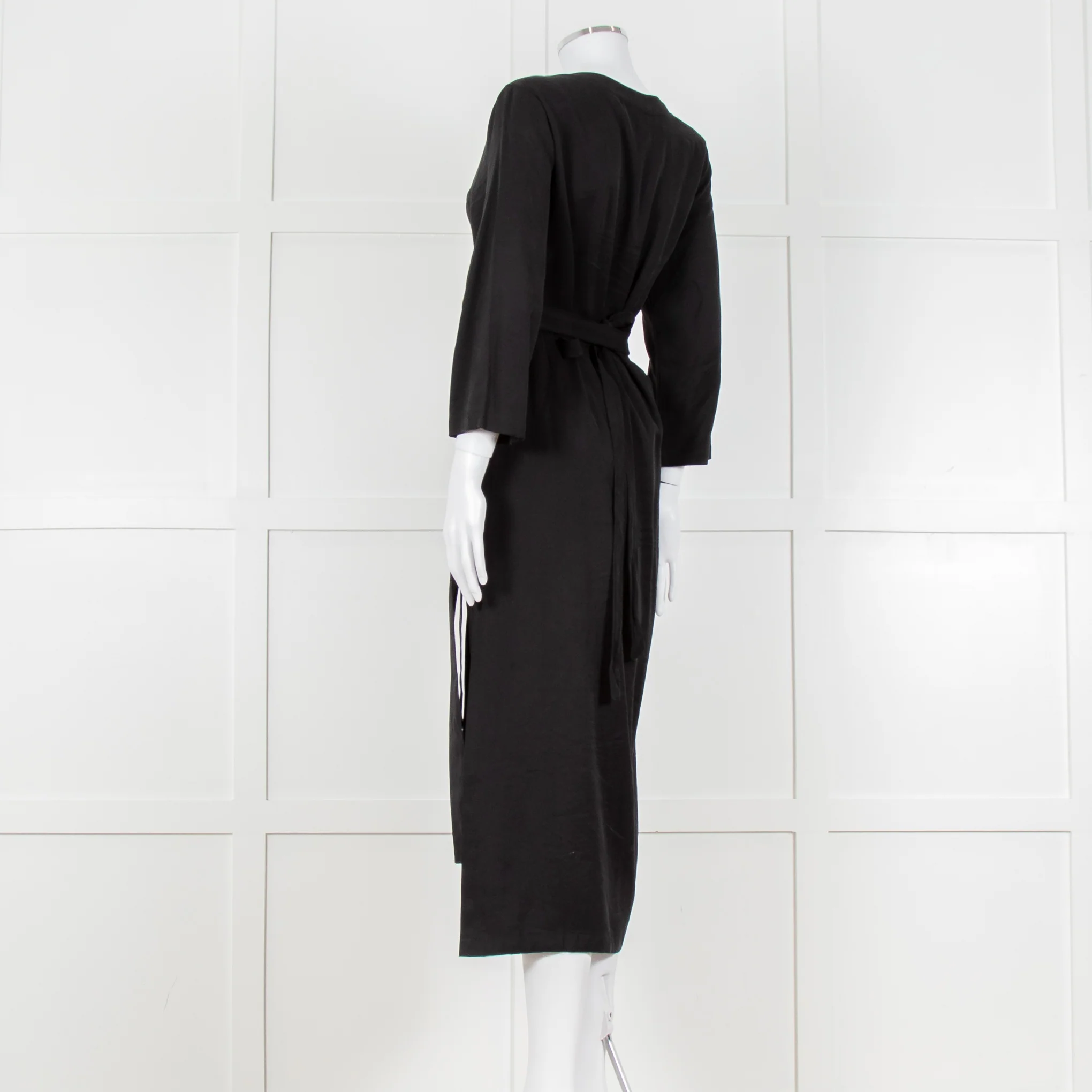 Haight Black Wrap Dress with 3/4 Sleeves - Image 6