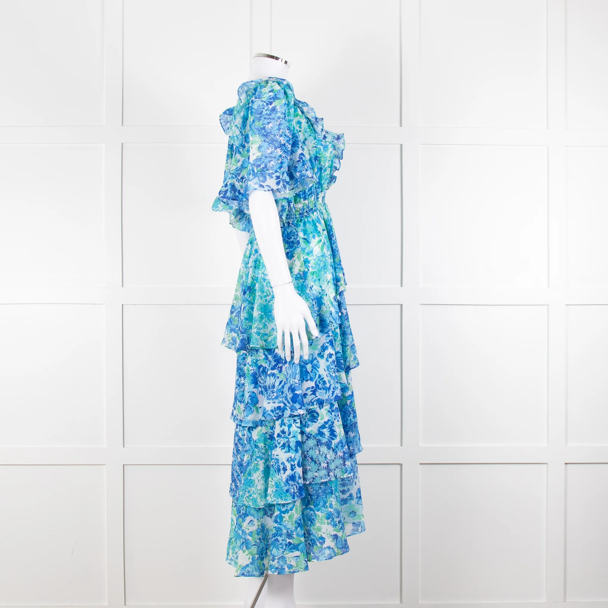 Hale Bob Blue Floral Tiere Maxi Dress - Image 3