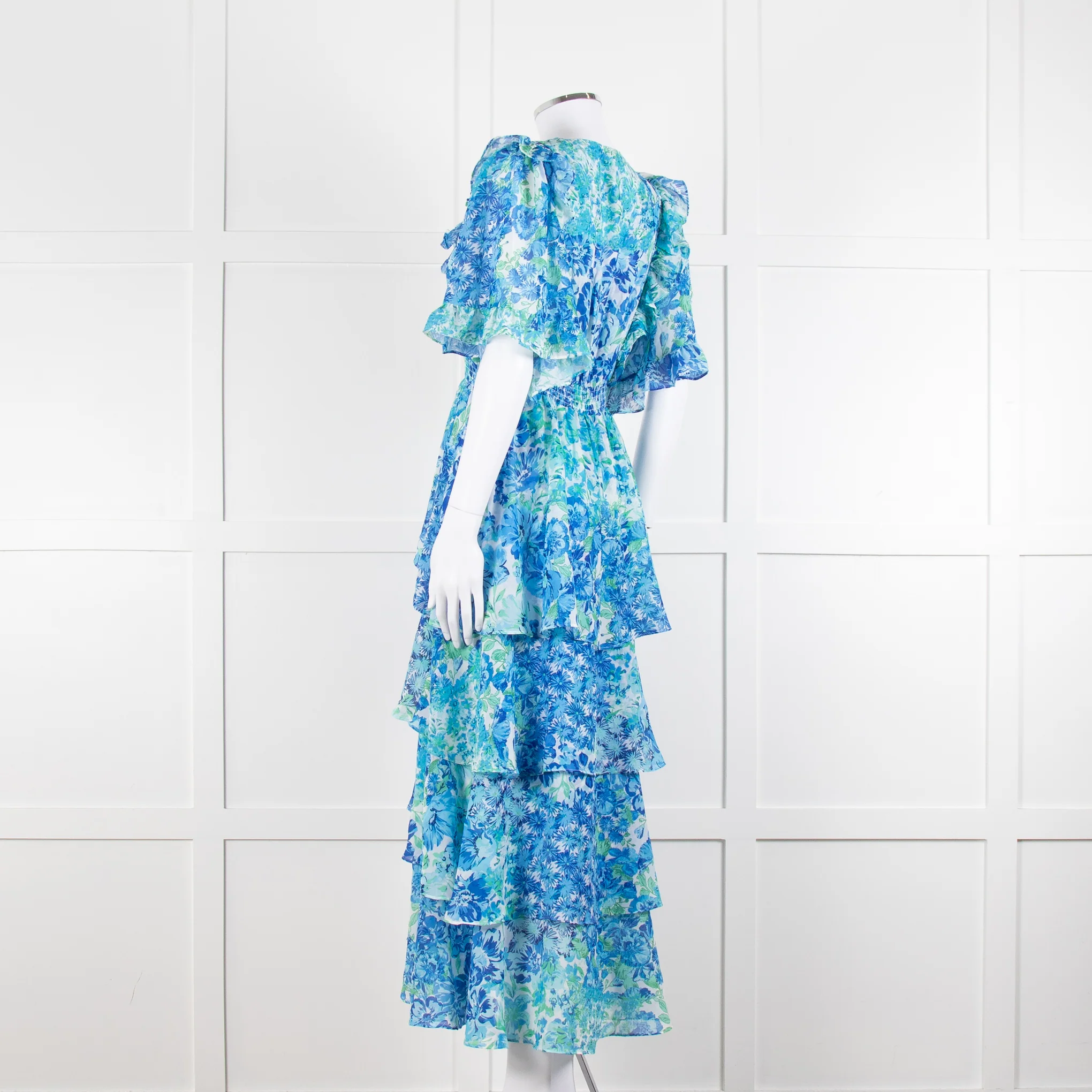 Hale Bob Blue Floral Tiere Maxi Dress - Image 6