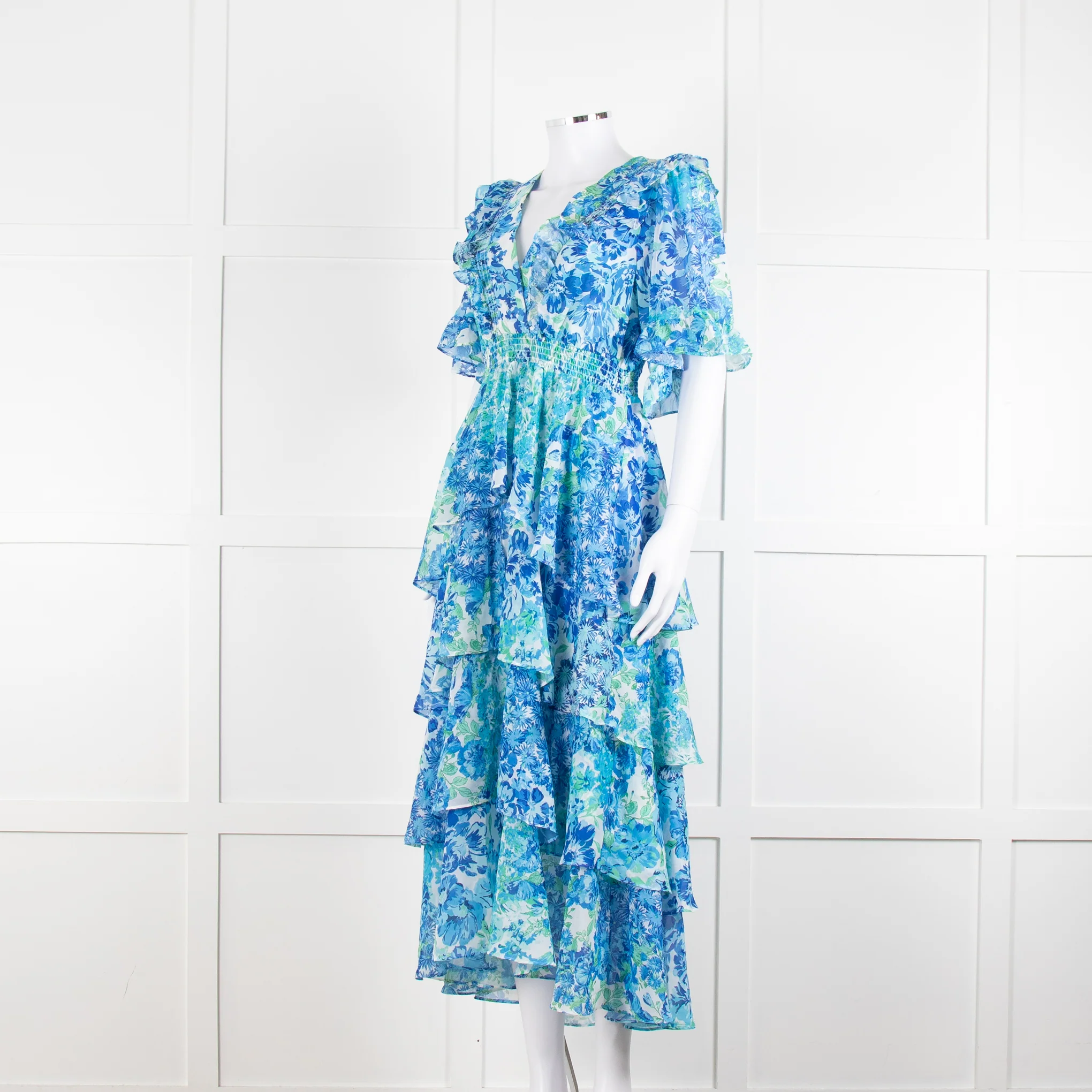 Hale Bob Blue Floral Tiere Maxi Dress - Image 8