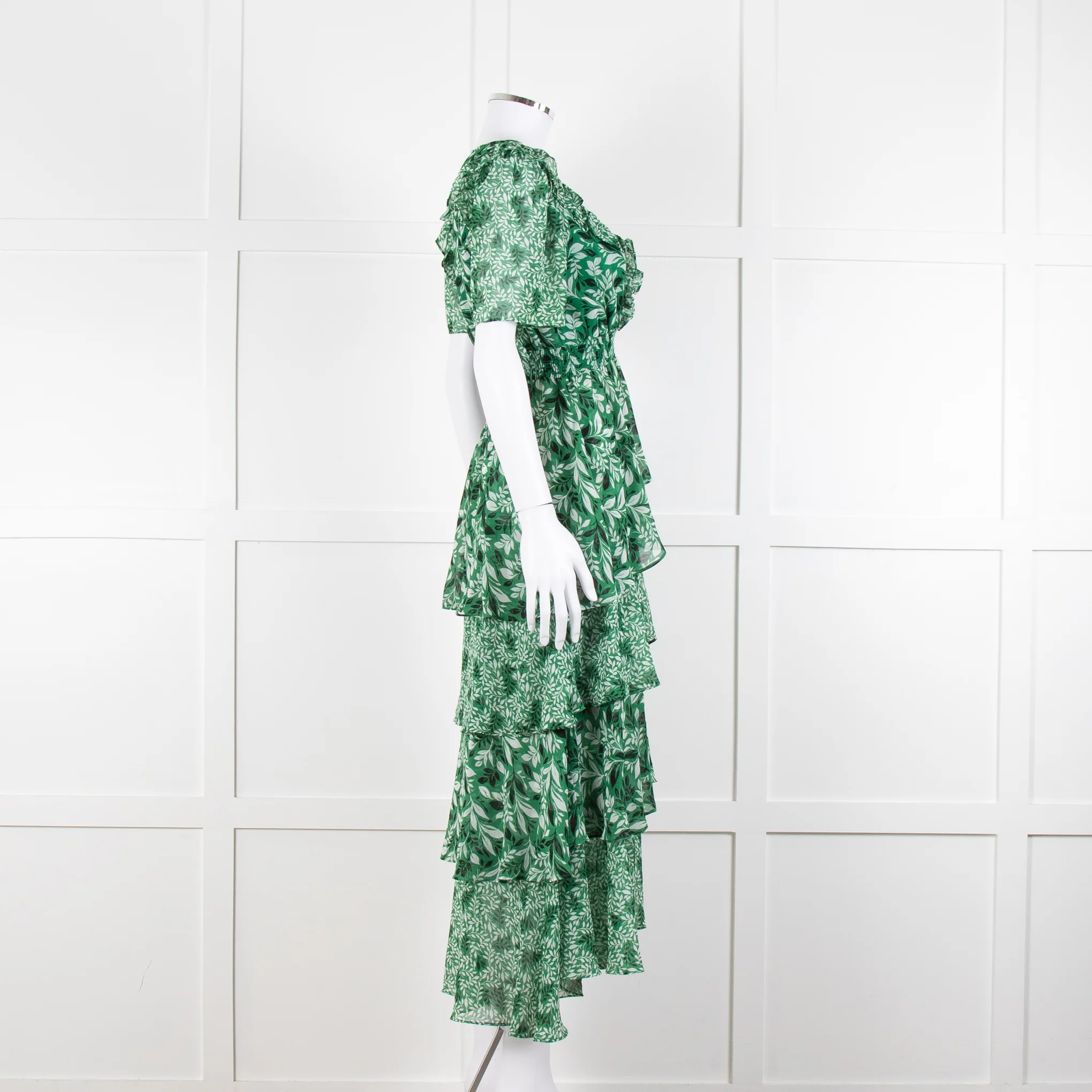 Hale Bob Green Floral Tiered Maxi Dress - Image 3