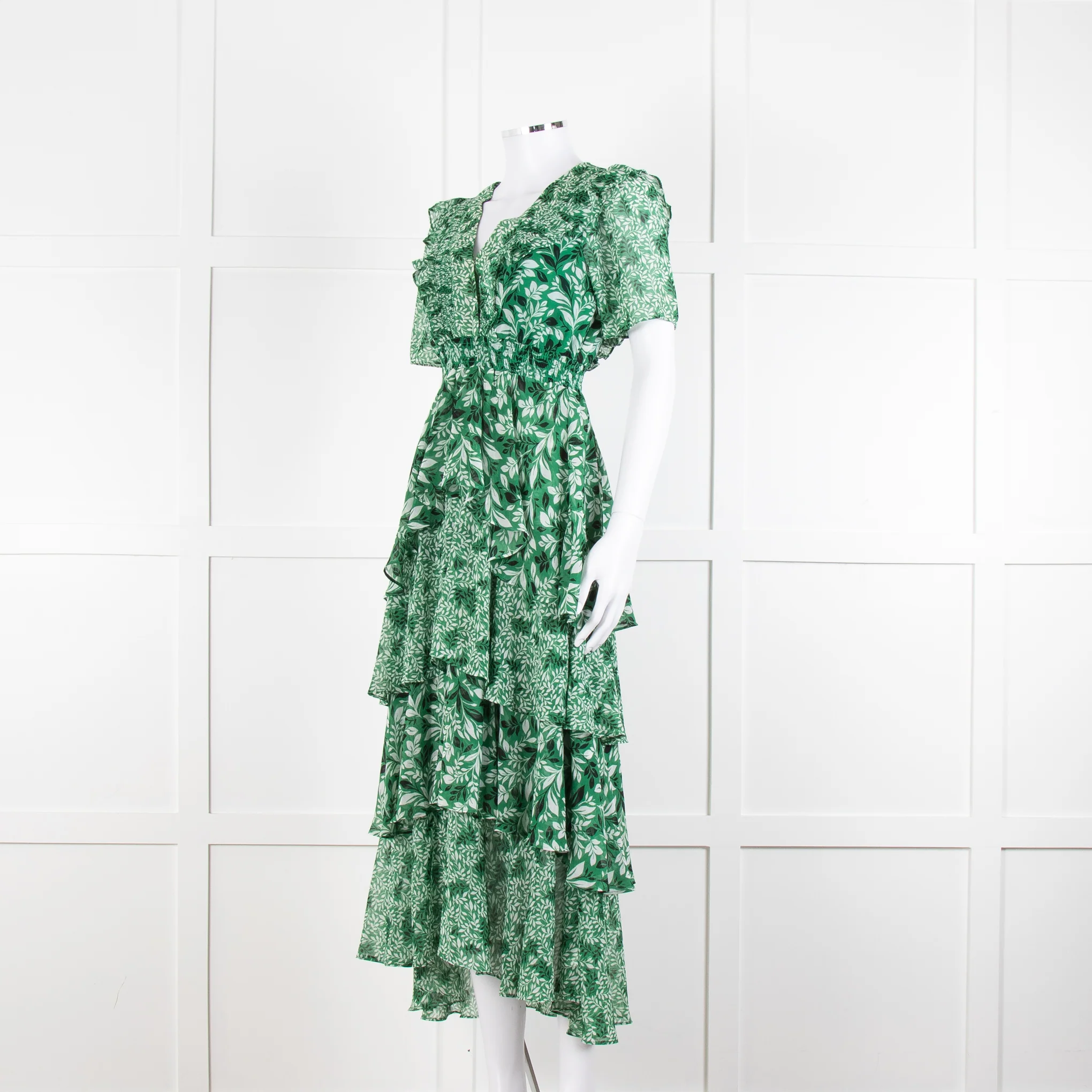 Hale Bob Green Floral Tiered Maxi Dress - Image 8