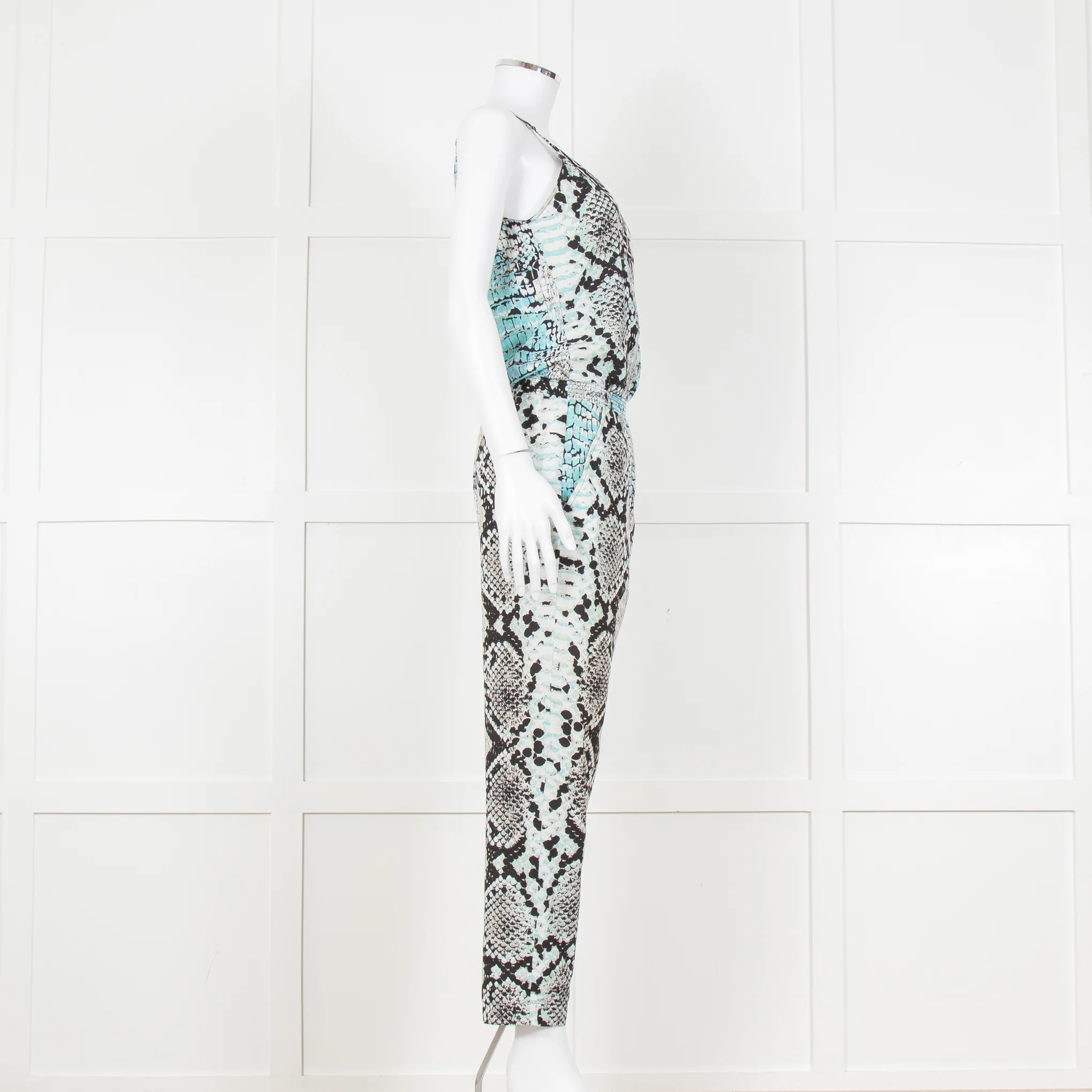 Hale Bob Turquoise Snake Print V Neck Jumpsuit - Image 3