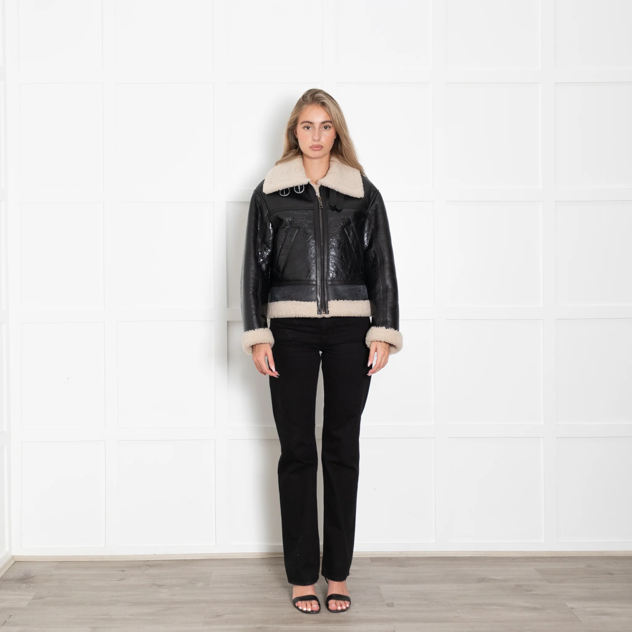 Halfboy Black Aviator Shearling Jacket