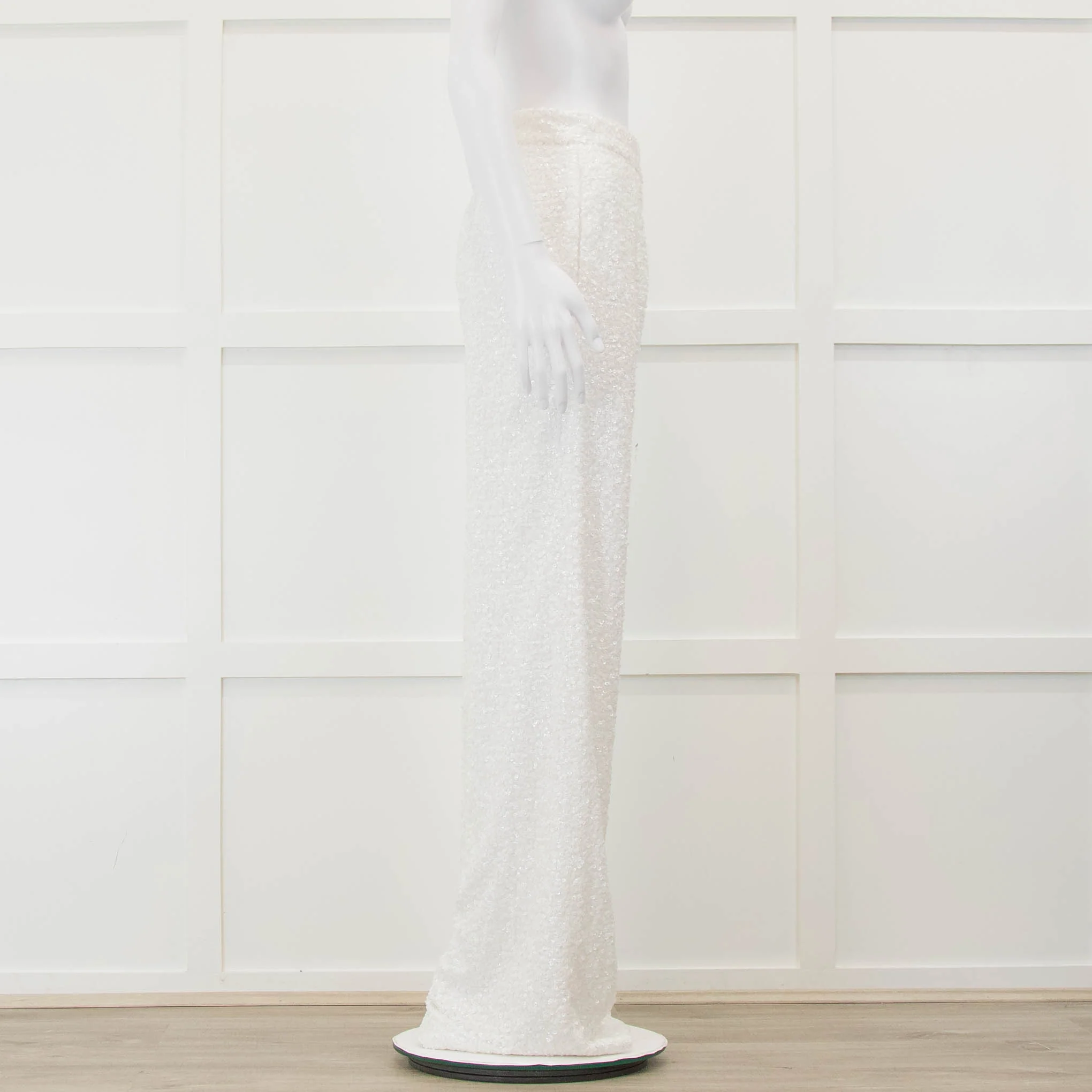 Halpern White Sequin Side Zip Wide Leg Trousers - Image 3
