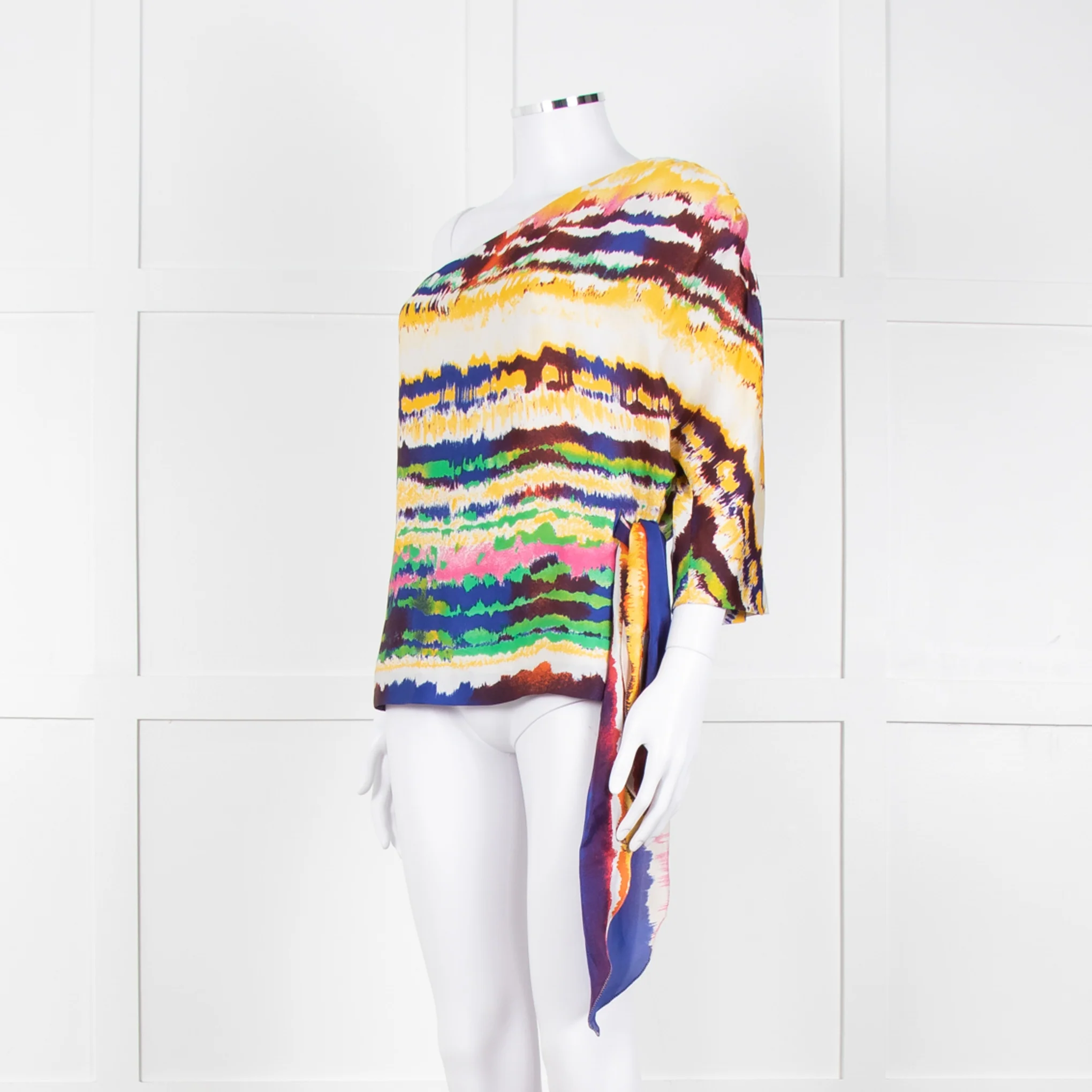 Halston Heritage Multi Coloured Tie Dye One Shoulder Blouse - Image 2