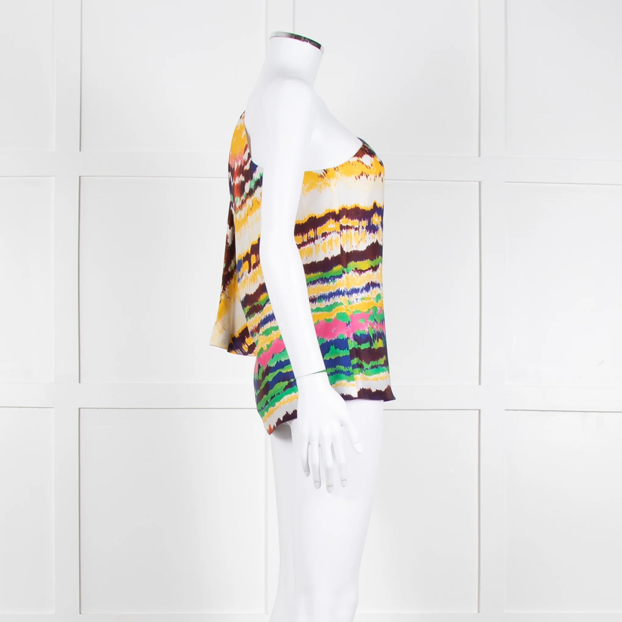 Halston Heritage Multi Coloured Tie Dye One Shoulder Blouse - Image 7