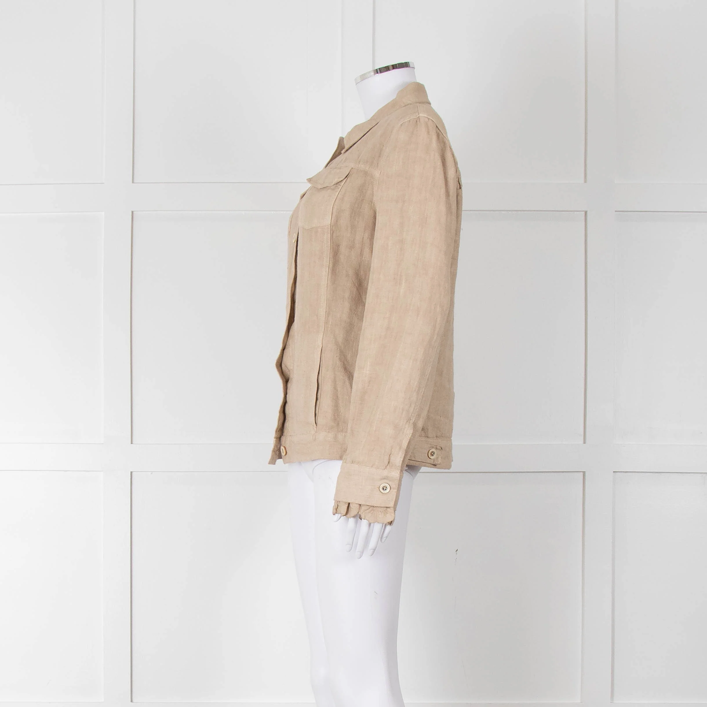 Haris Cotton Beige Linen Jacket - Image 7