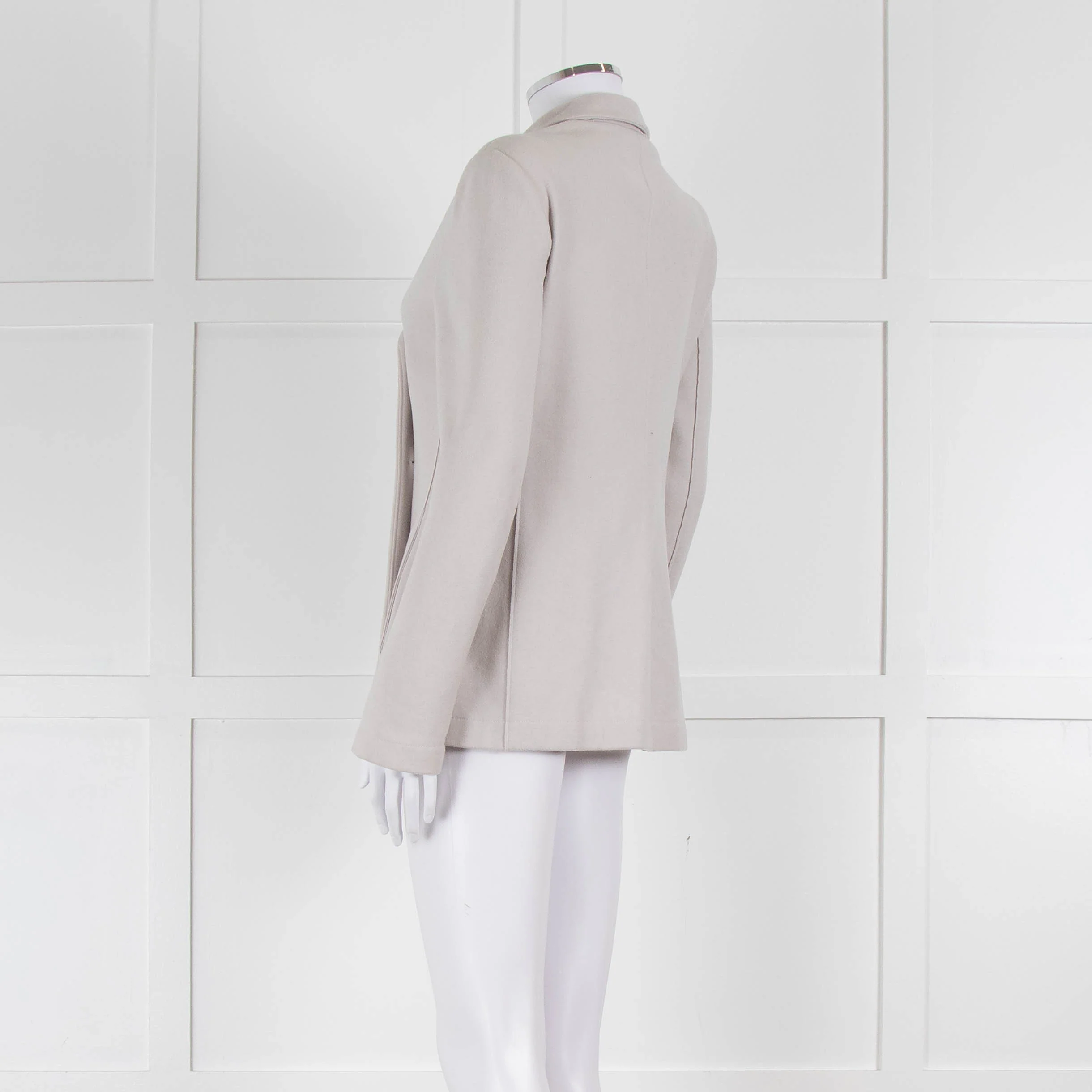 Harris Wharf London Light Grey Soft Cotton Blend Double Breasted Blazer - Image 6