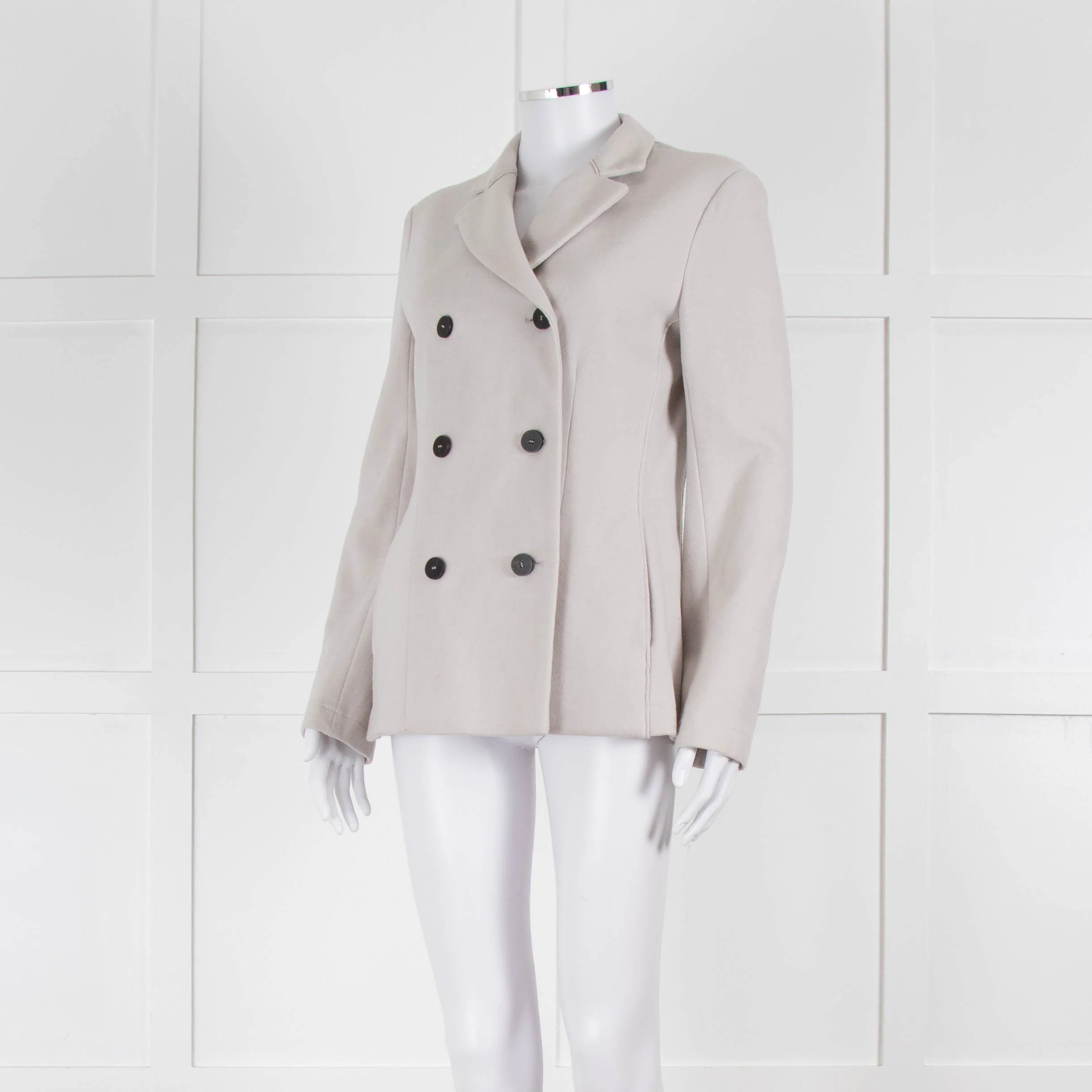 Harris Wharf London Light Grey Soft Cotton Blend Double Breasted Blazer - Image 8