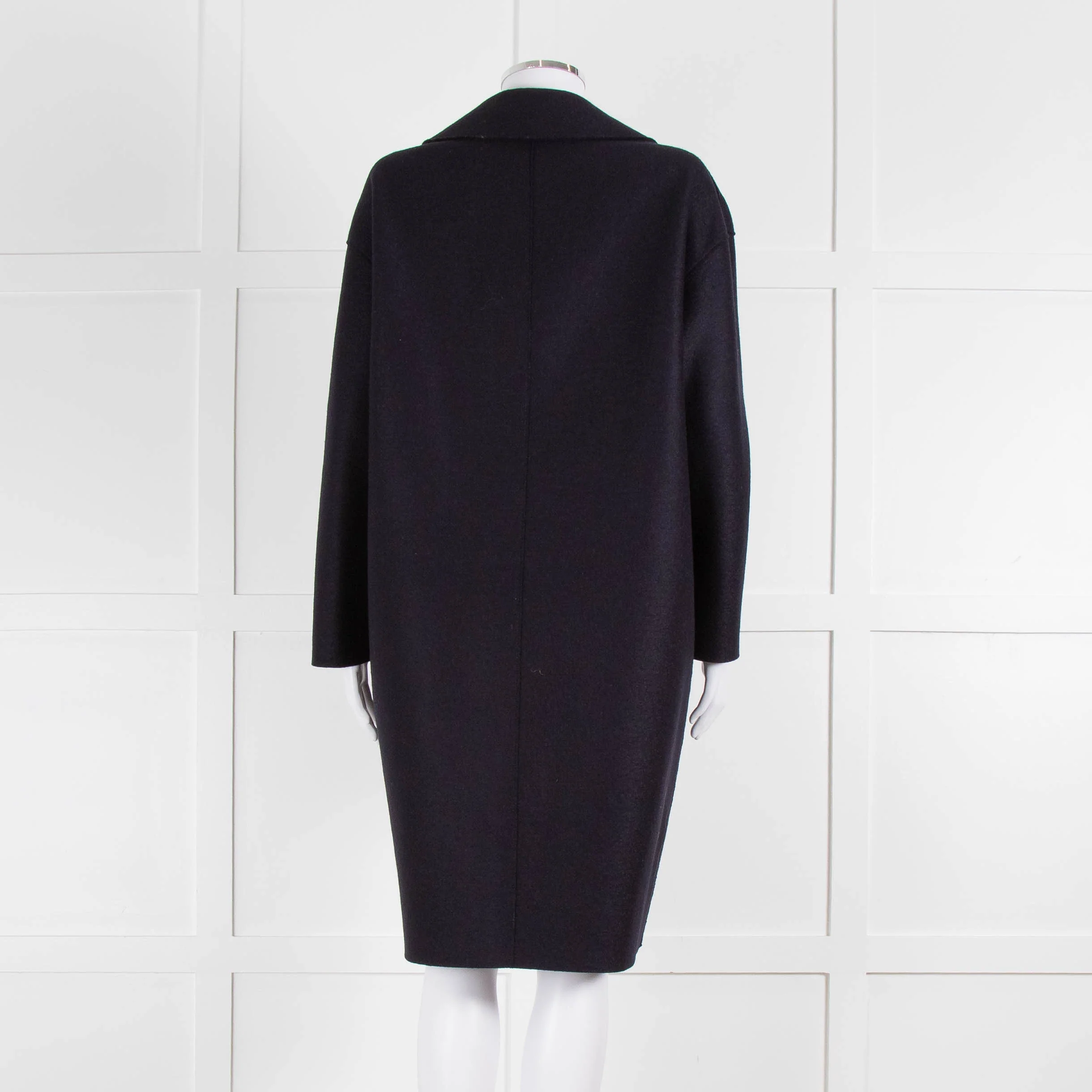 Harris Wharf London Navy Double Breasted Wool Coat - Image 5