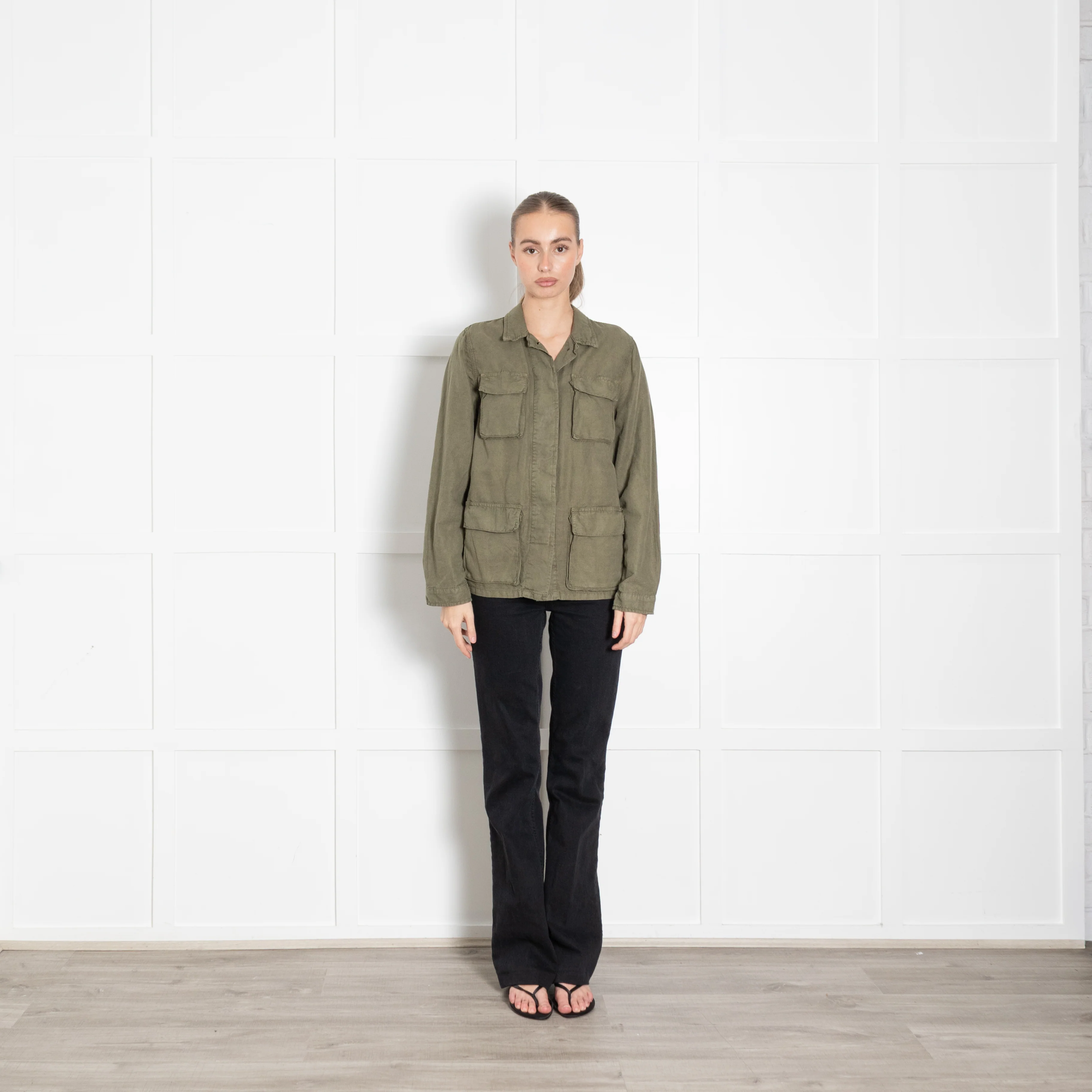 Hartford Khaki Linen Safari Jacket