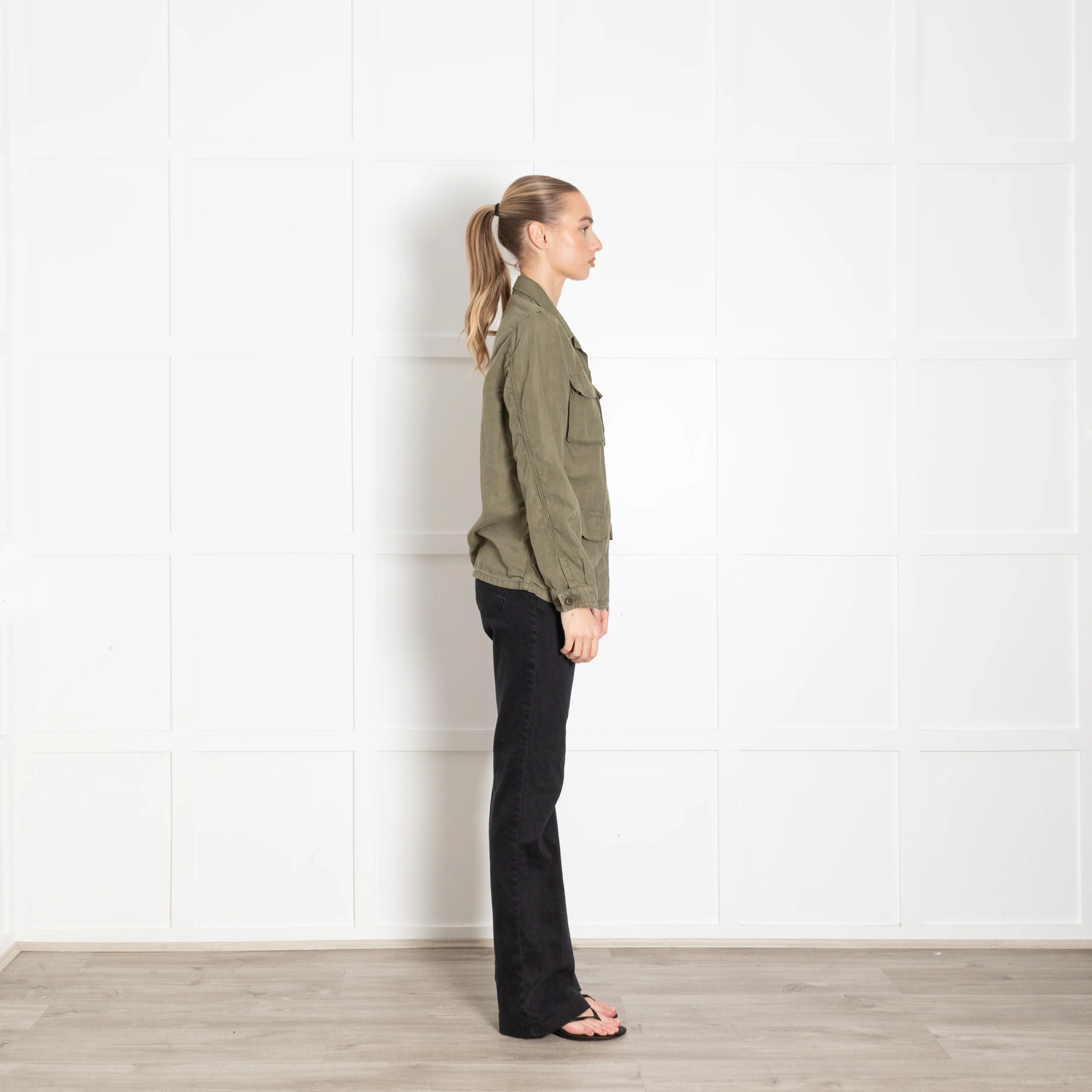 Hartford Khaki Linen Safari Jacket - Image 6