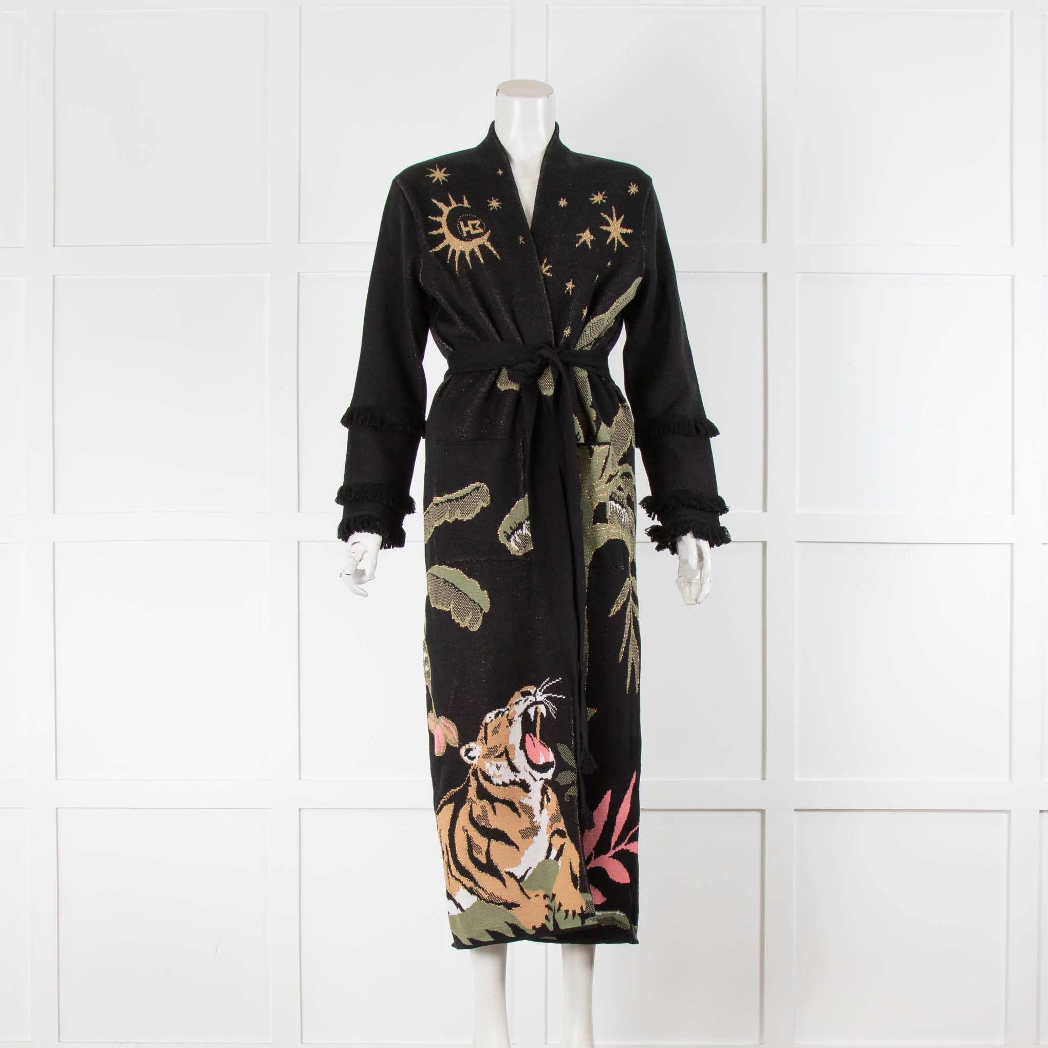 Hayley Menzies Black Gold GreenTiger Long Cardigan - Image 2