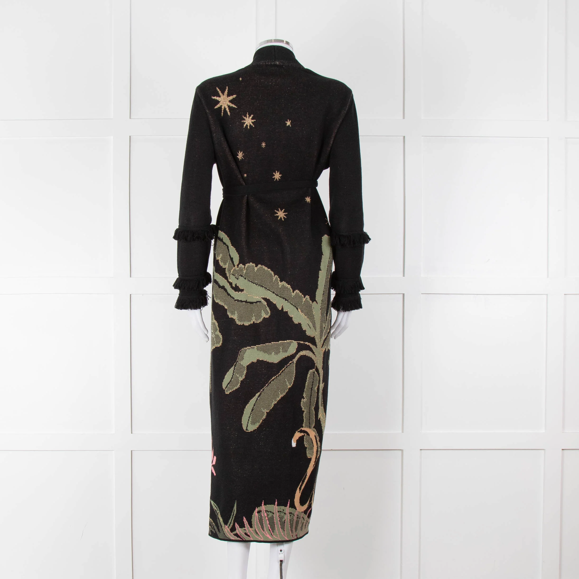 Hayley Menzies Black Tiger Print Full Length Cardigan - Image 5