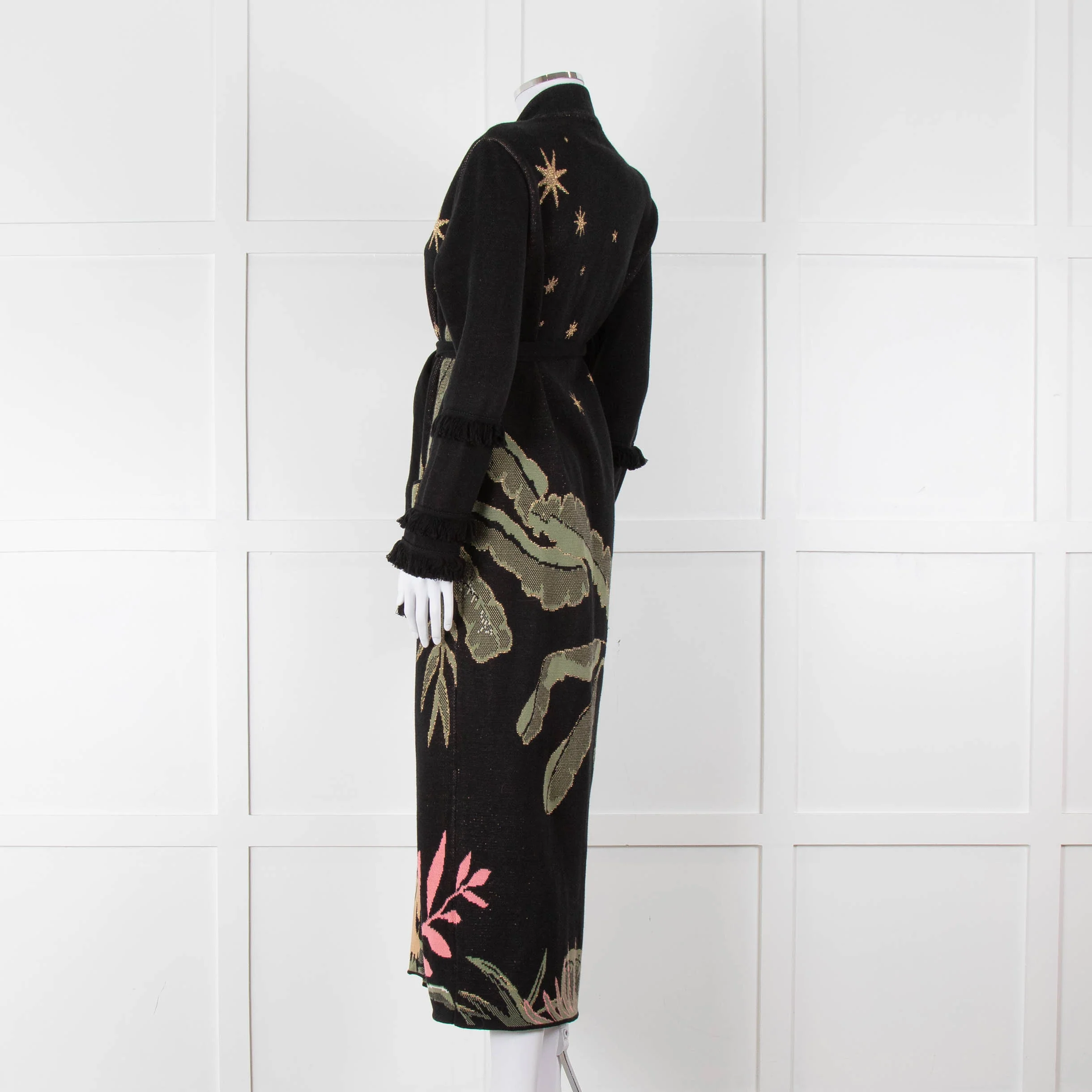 Hayley Menzies Black Tiger Print Full Length Cardigan - Image 6