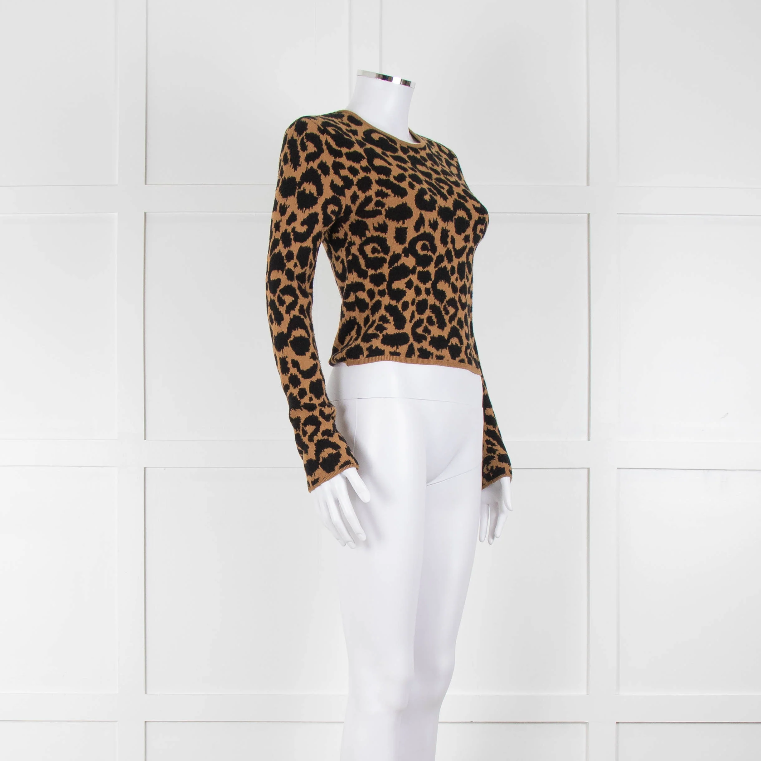 Hayley Menzies Brown Black Animal Print Jumper - Image 2