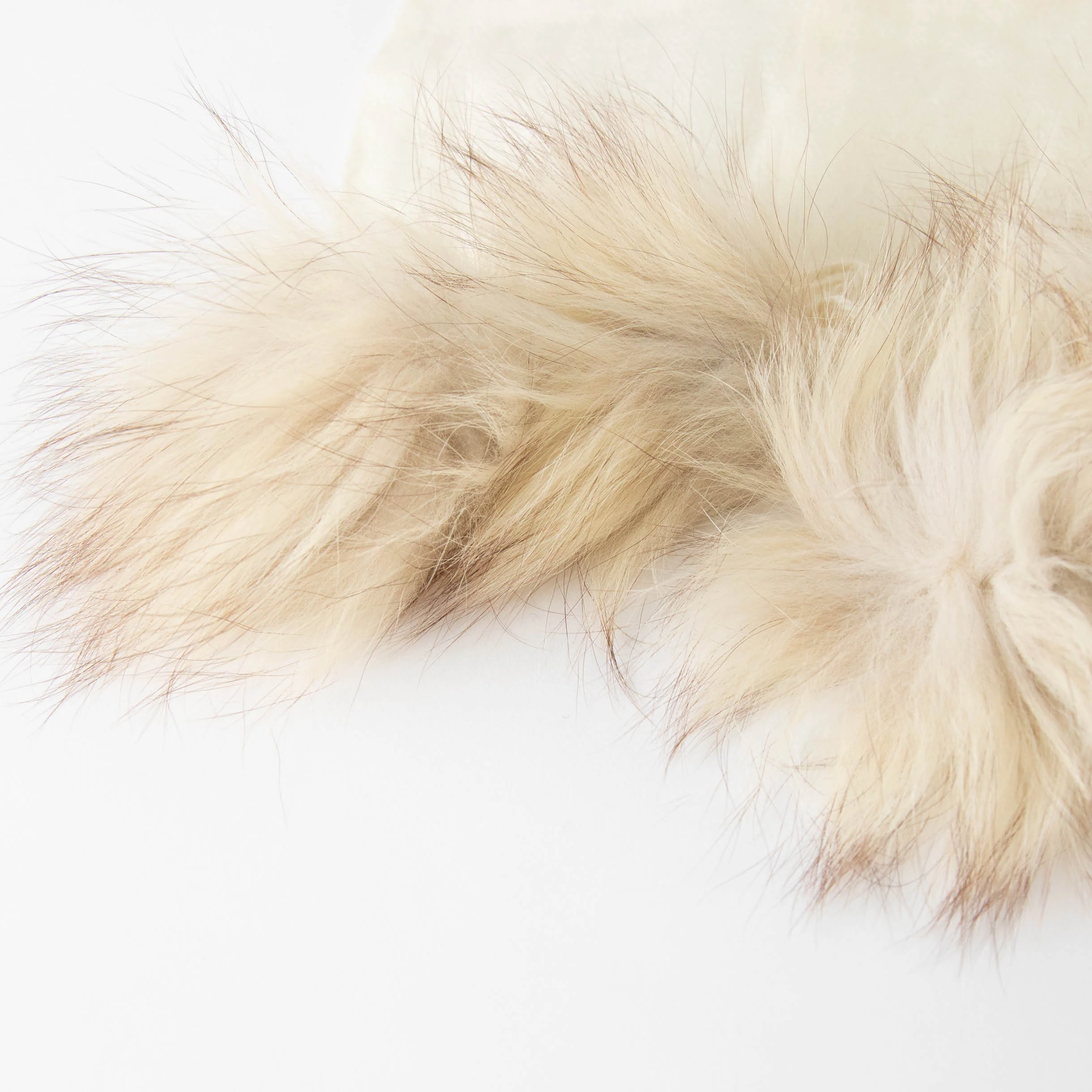 Hayley Menzies Cream 100% Cashmere Scarf With Fur PomPom - Image 2