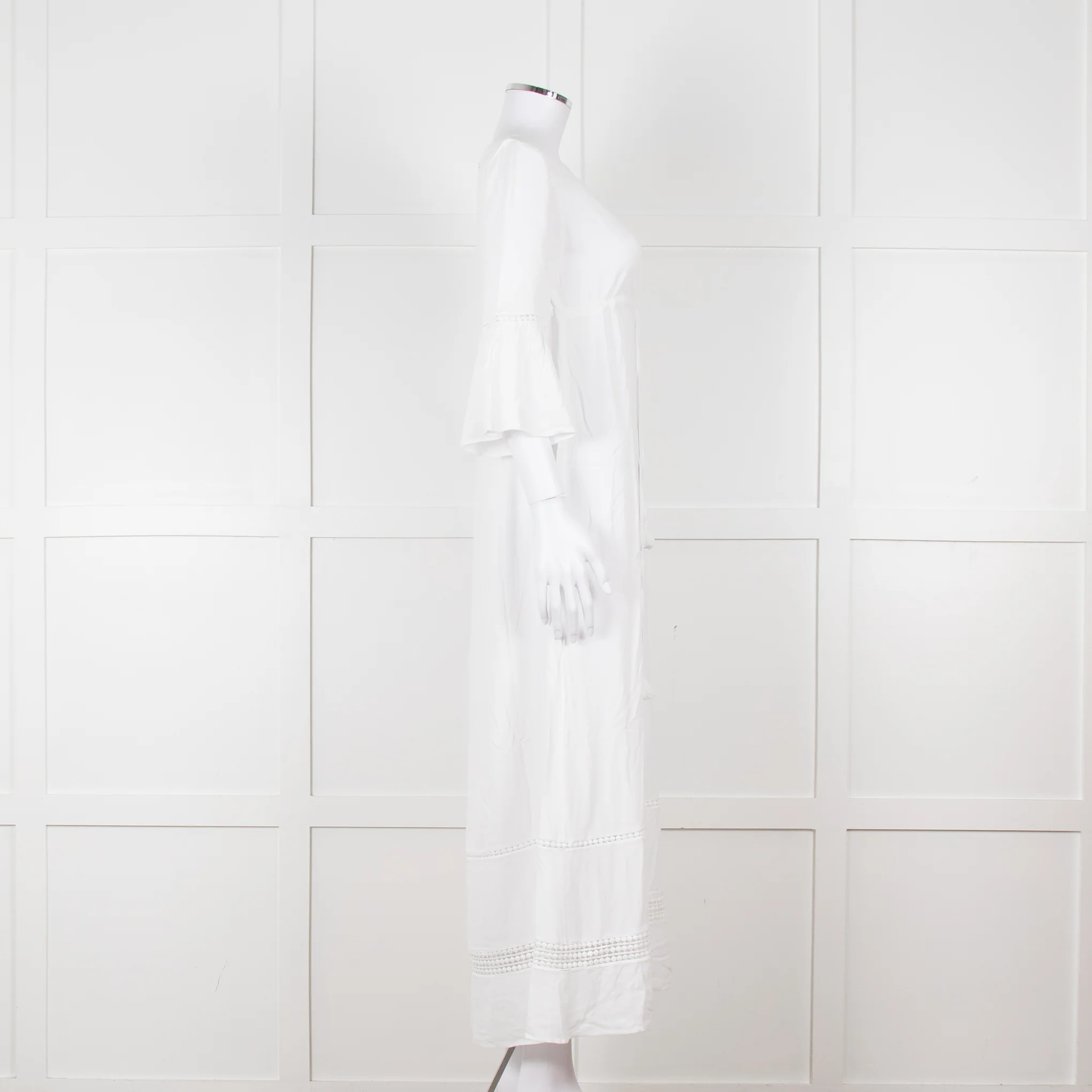 Heidi Klein White 3/4 Sleeve Midi Sun Dress - Image 3