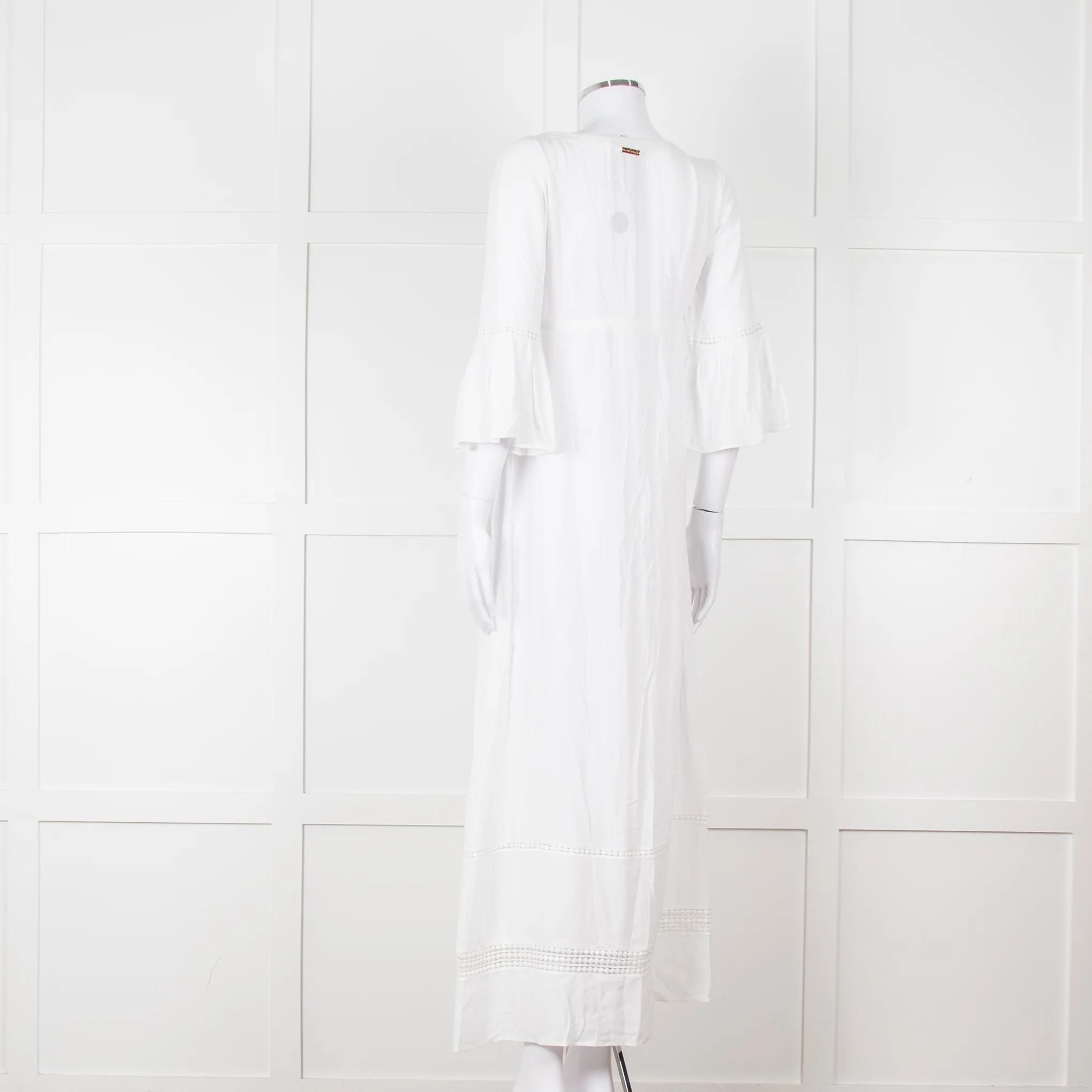 Heidi Klein White 3/4 Sleeve Midi Sun Dress - Image 6