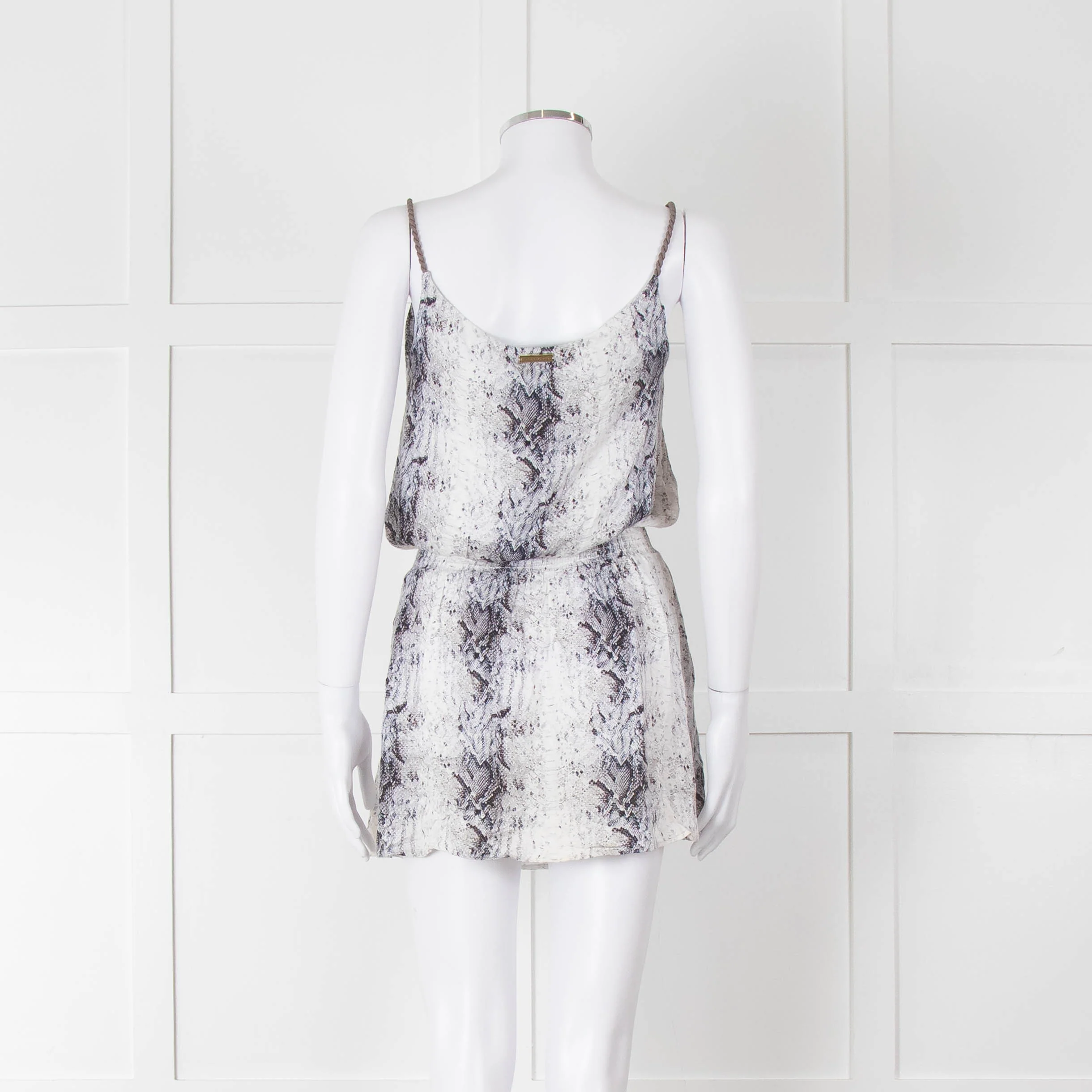 Heidi Klein White Black Snake Skin Print Mini Sun Dress - Image 5