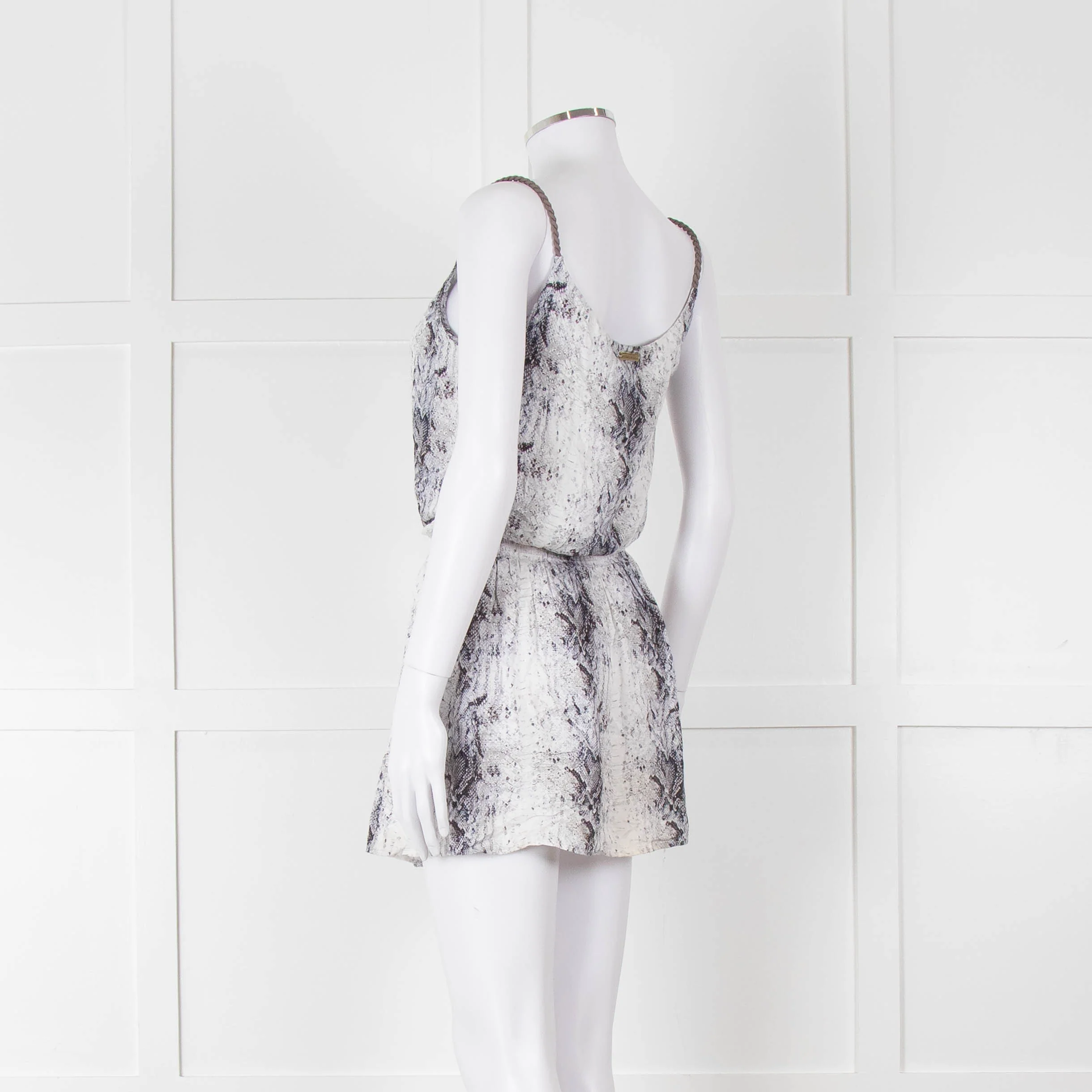 Heidi Klein White Black Snake Skin Print Mini Sun Dress - Image 6