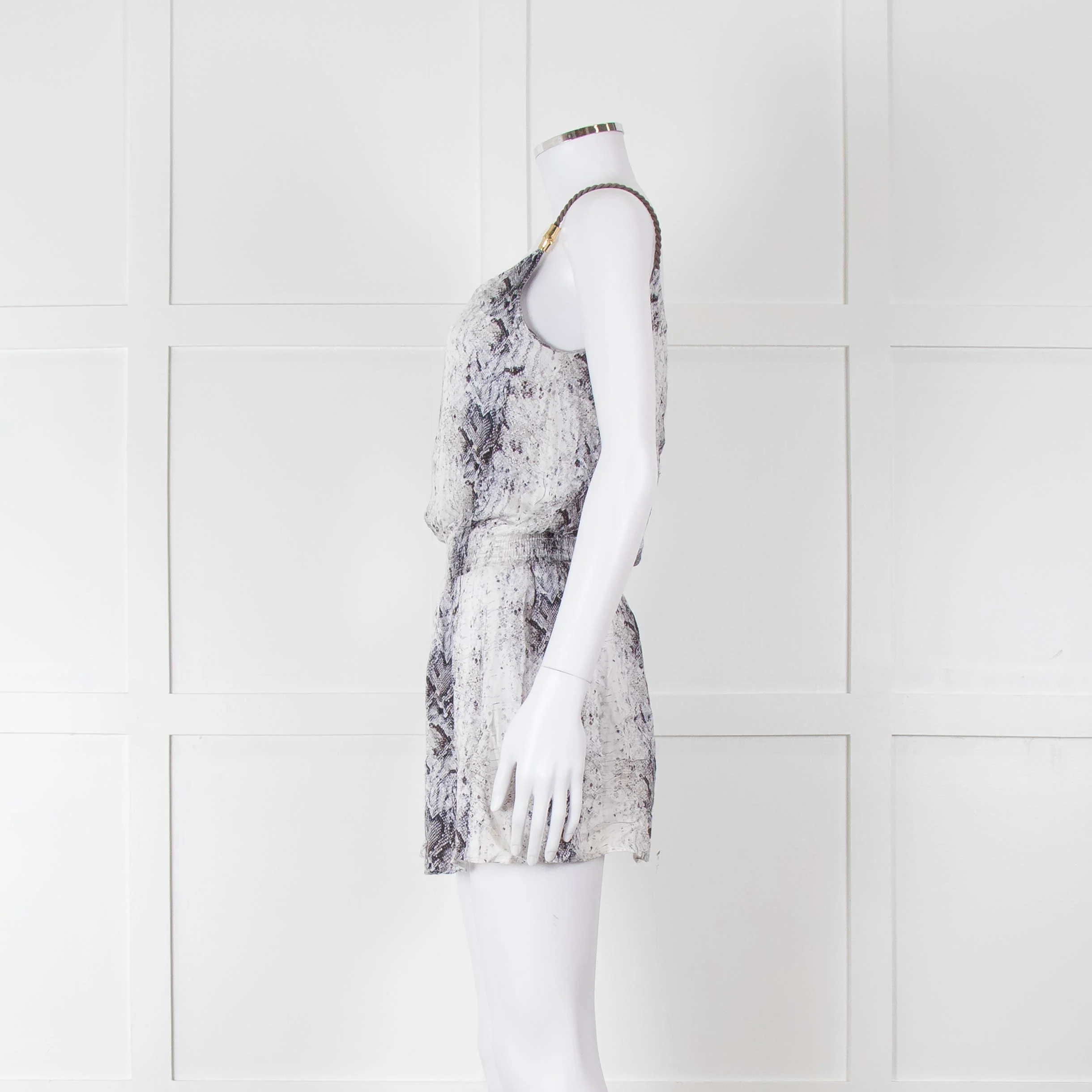 Heidi Klein White Black Snake Skin Print Mini Sun Dress - Image 7