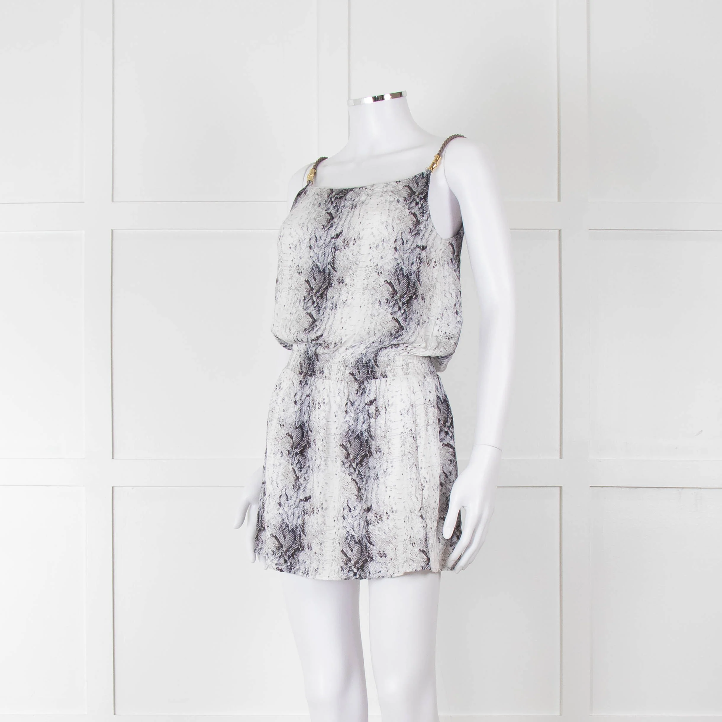 Heidi Klein White Black Snake Skin Print Mini Sun Dress - Image 8