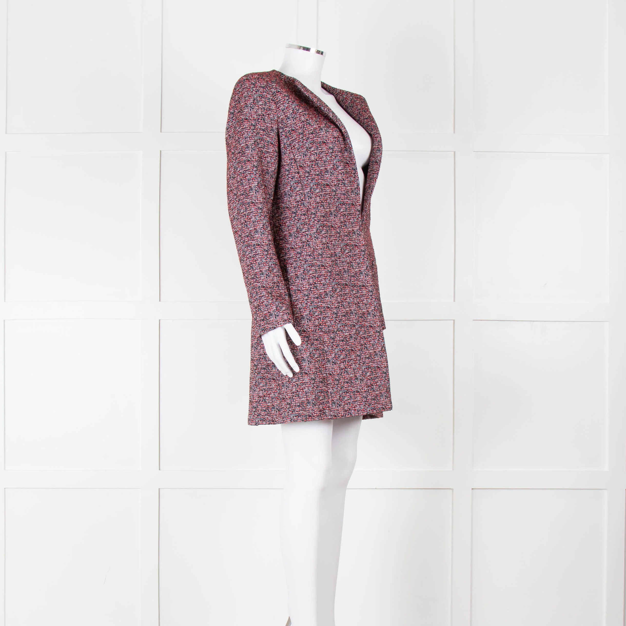 Helen Berman Red, Blue and White Boucle Long Line Jacket - Image 2