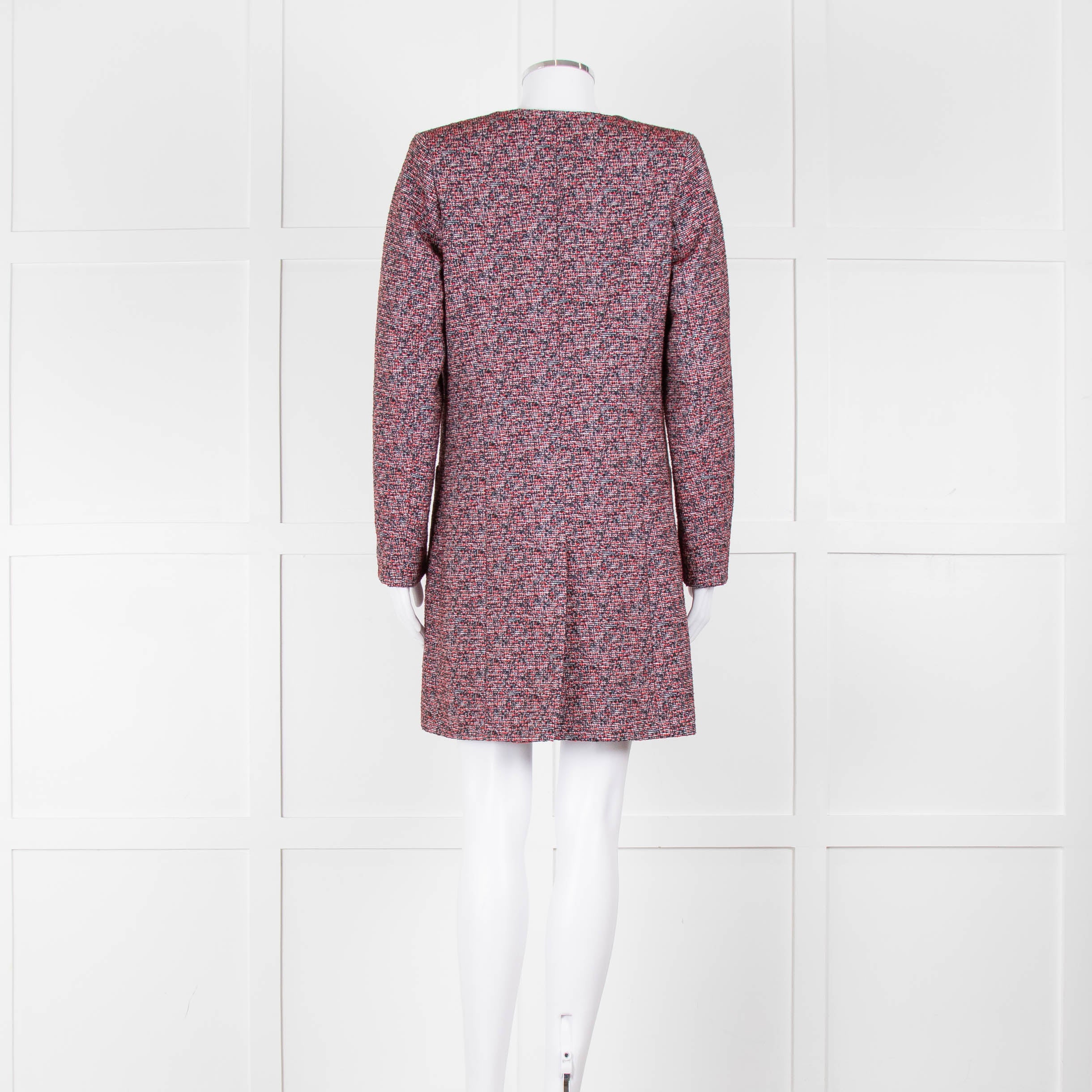 Helen Berman Red, Blue and White Boucle Long Line Jacket - Image 5
