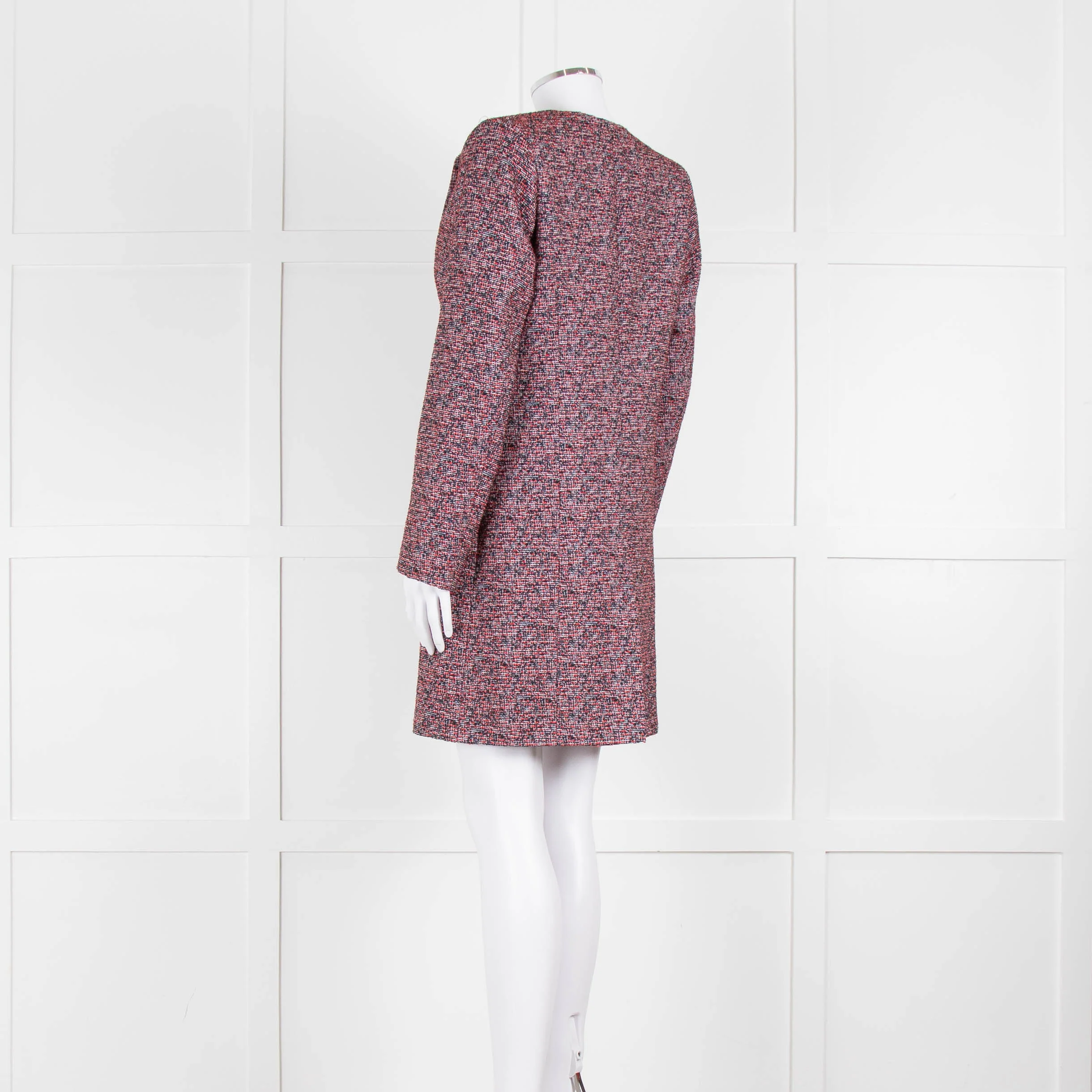 Helen Berman Red, Blue and White Boucle Long Line Jacket - Image 6