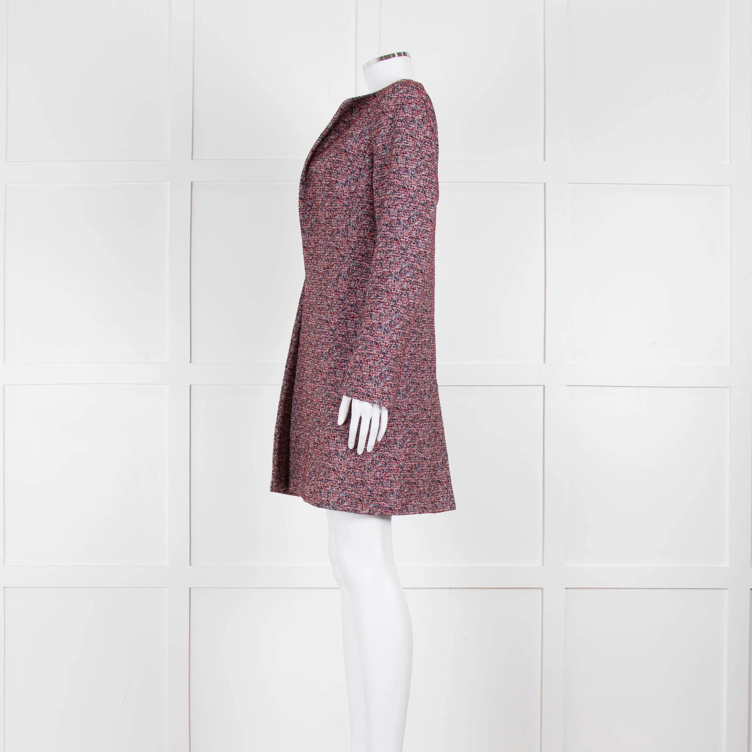 Helen Berman Red, Blue and White Boucle Long Line Jacket - Image 7
