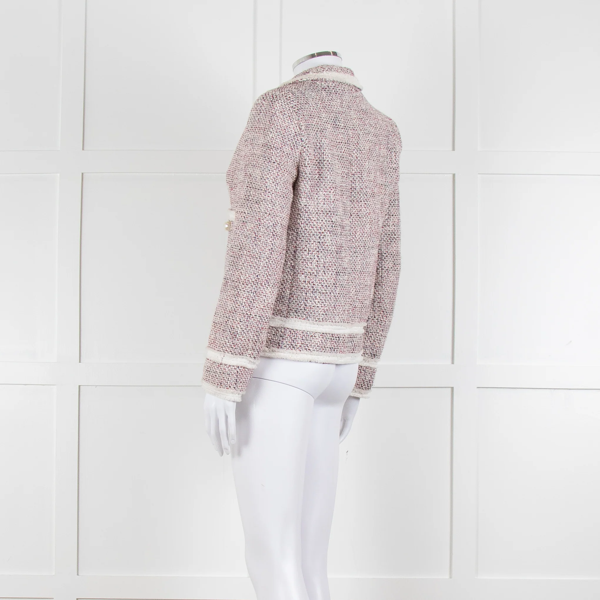 Helene Berman White Red Blue Tweedy White Trim Jacket - Image 6