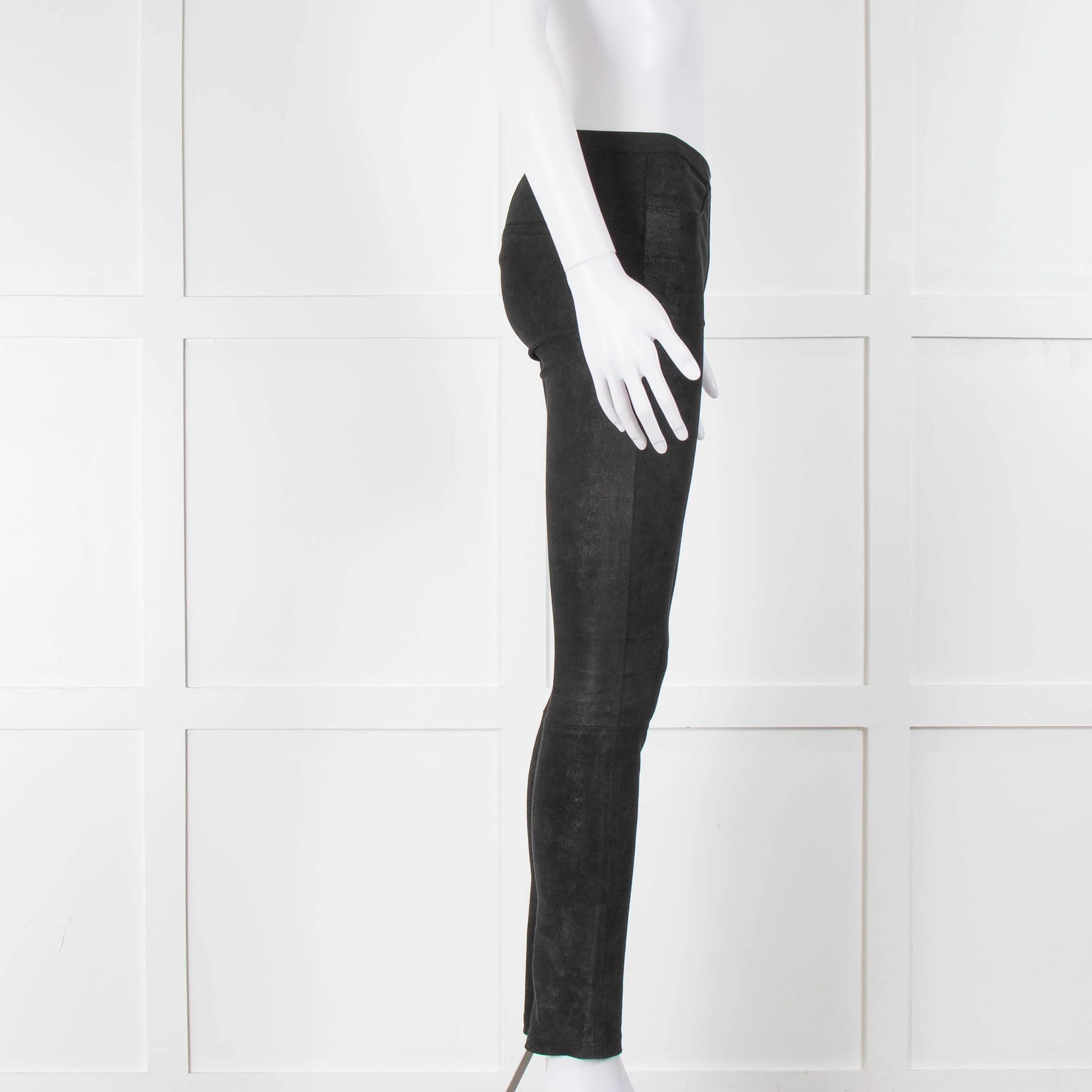 Helmut Lang Black Suede Leggings - Image 2